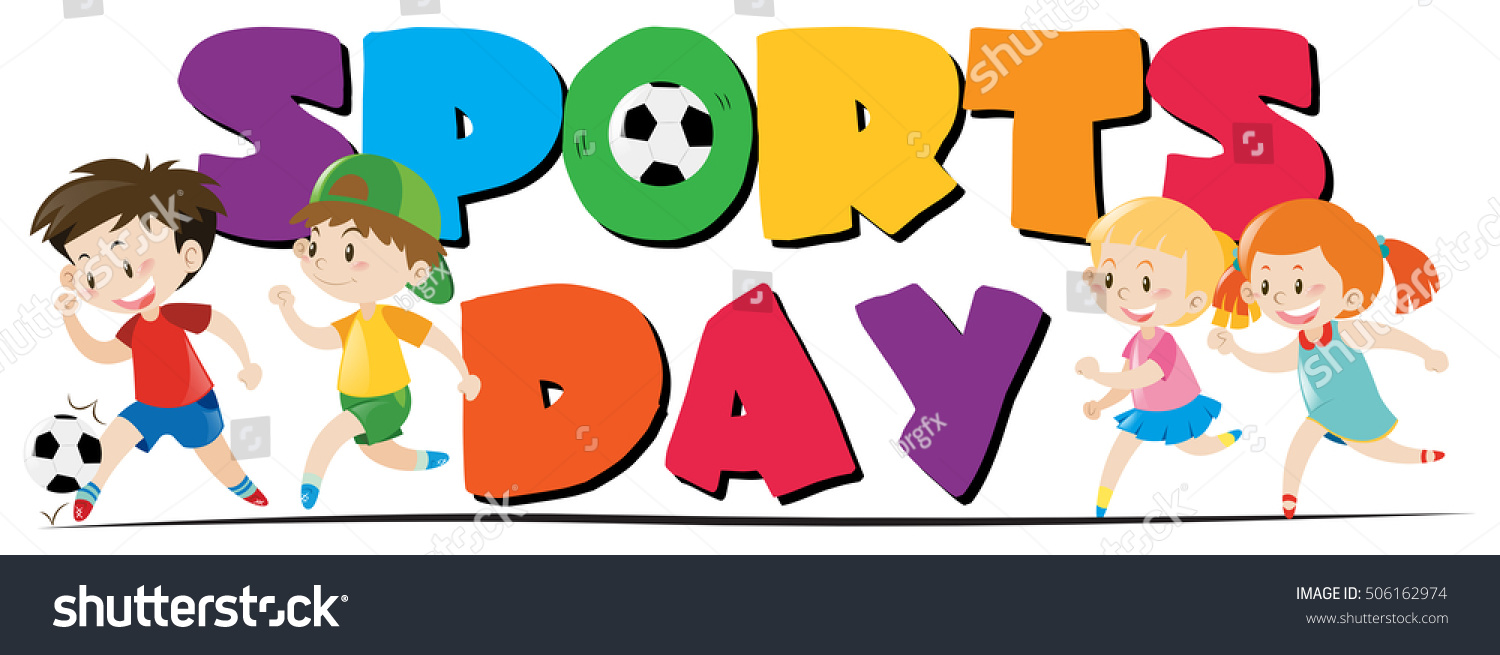 Sport Day Theme Kids Playing Sports Stock Vector Royalty Free 506162974