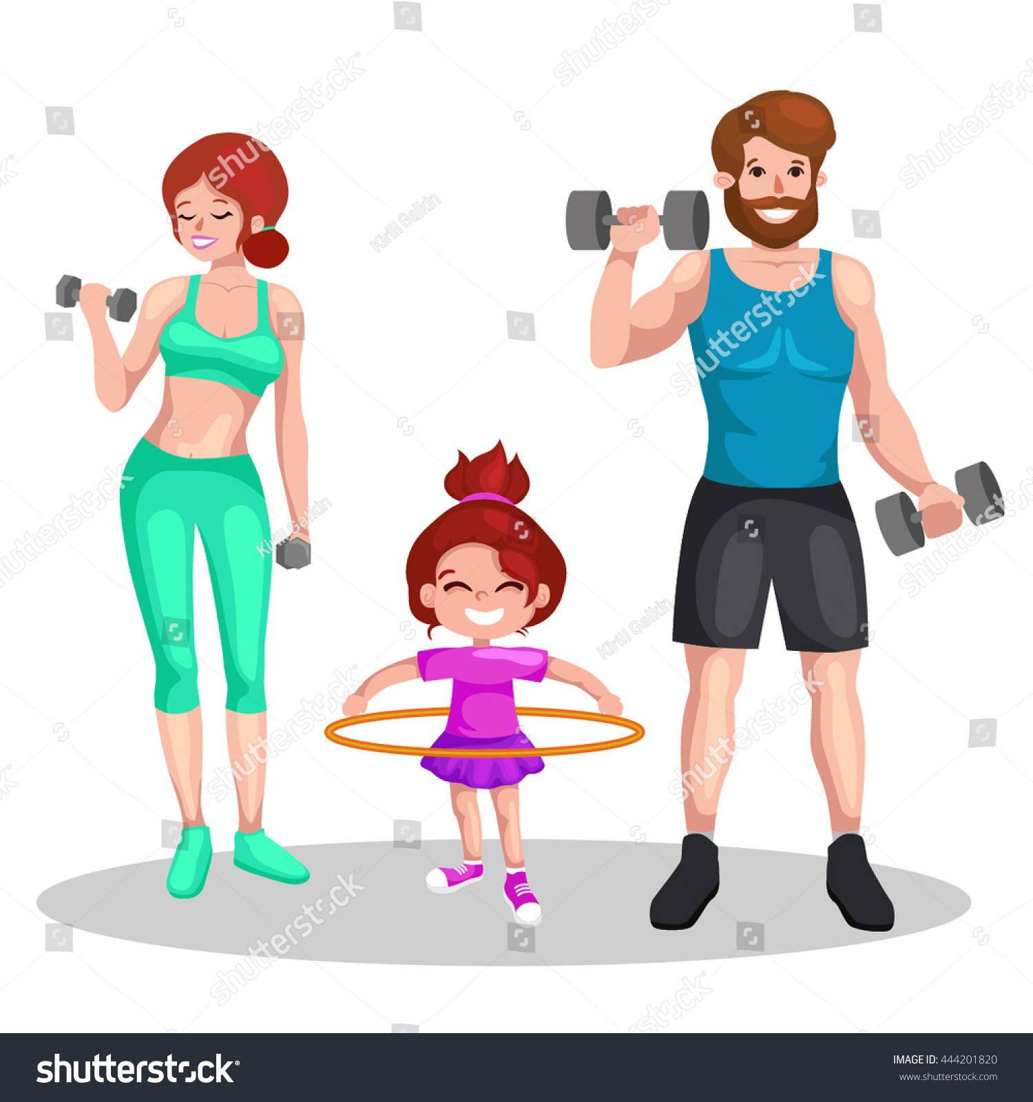 Sport Family Vector Setfitness People Vector Stock Vector 444201820 ...