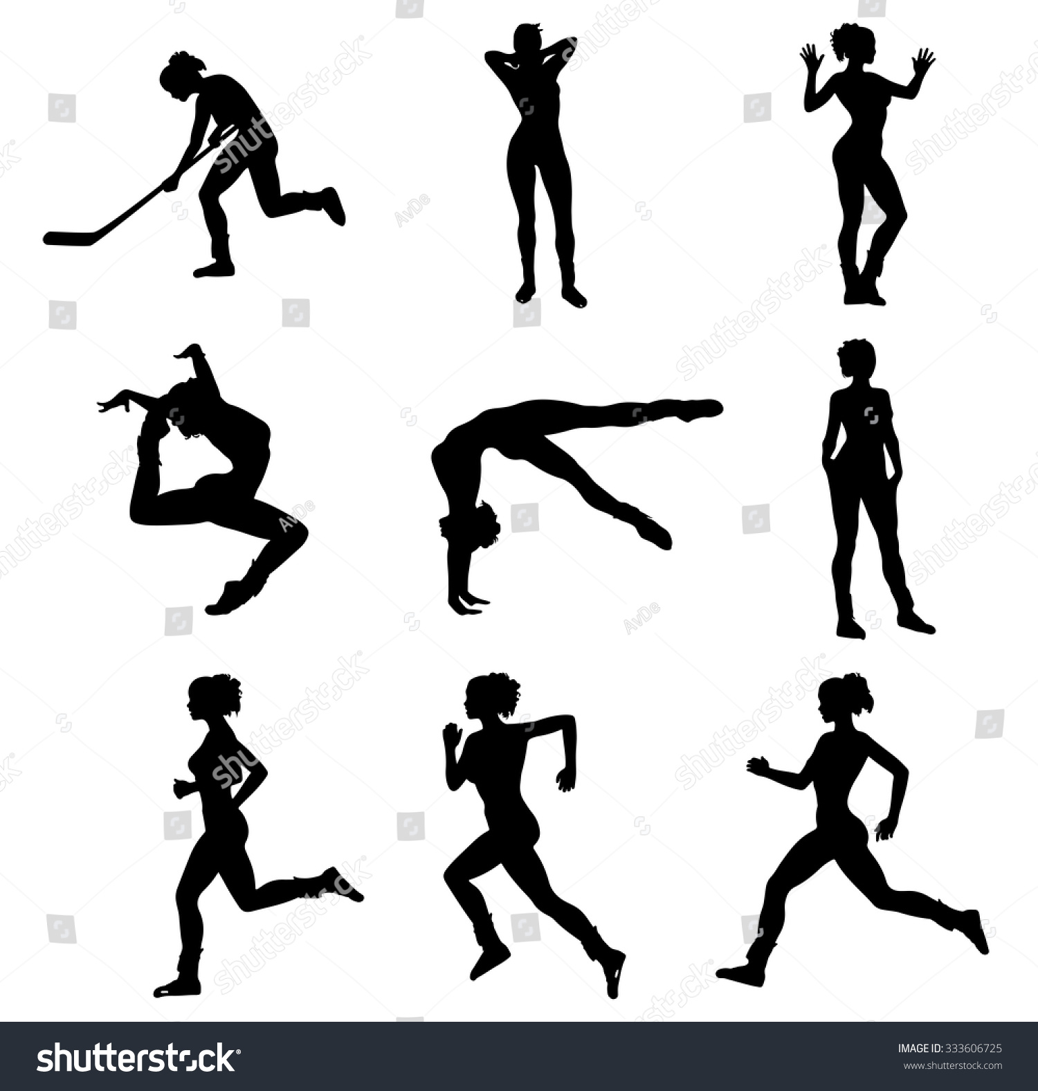 Sport Girls Stock Vector Illustration 333606725 : Shutterstock