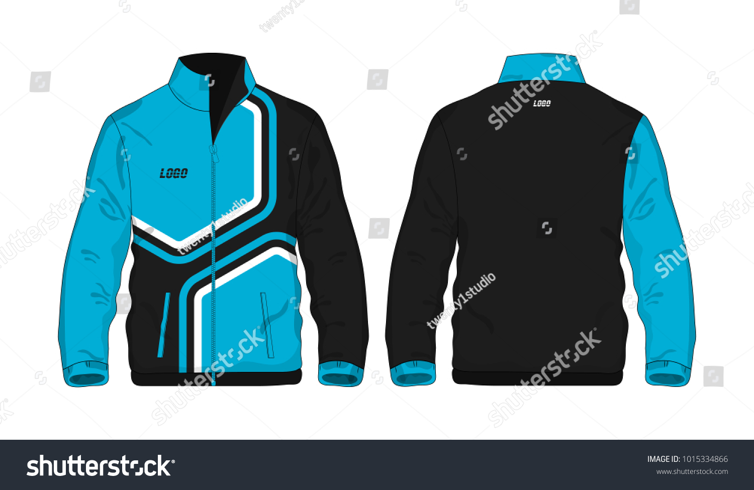 Sport Jacket Blue Black Template Design Stock Vector (Royalty Free ...