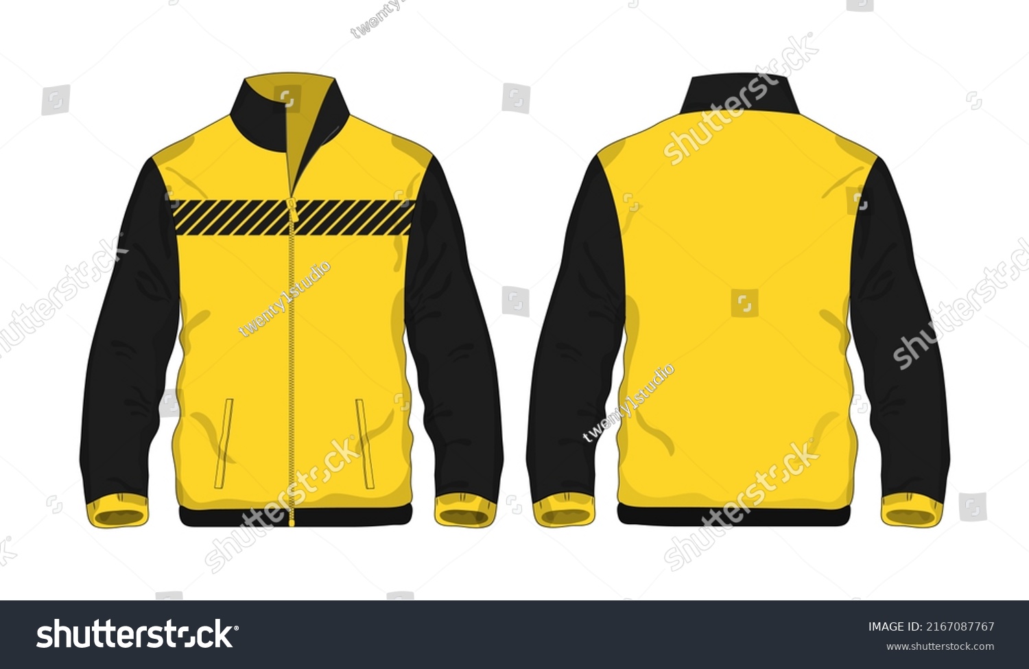 Sport Jacket Yellow Black Template Design Stock Vector (Royalty Free ...