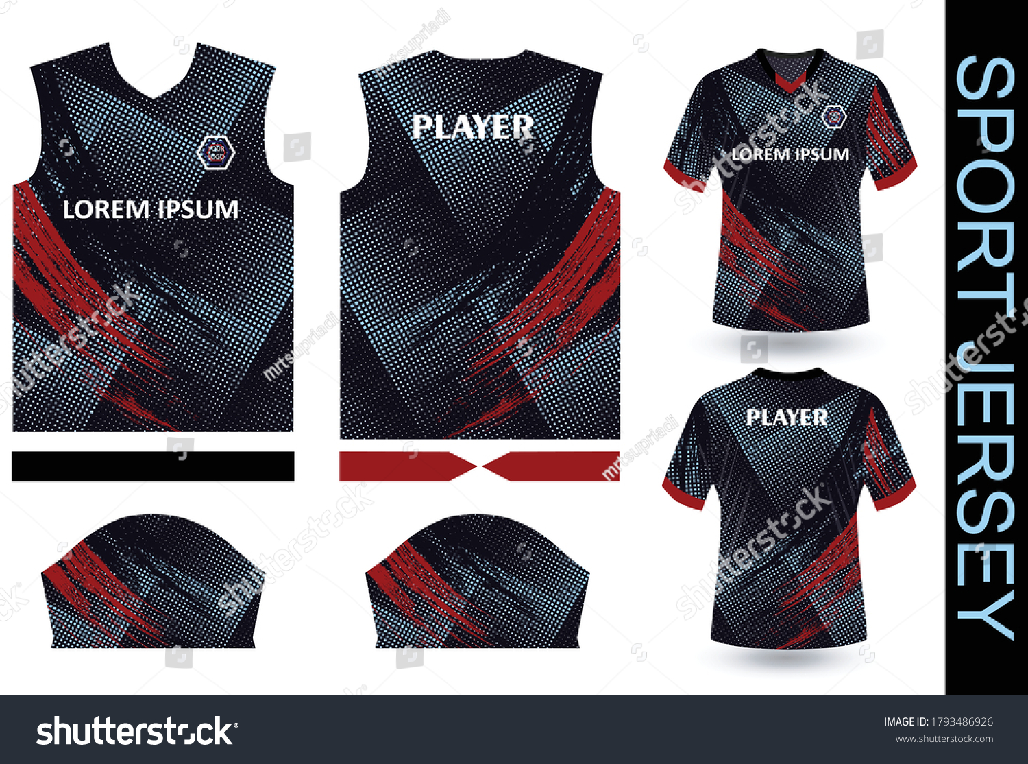 Sport Jersey Design Abstract Pattern Stock Vector (Royalty Free) 1793486926