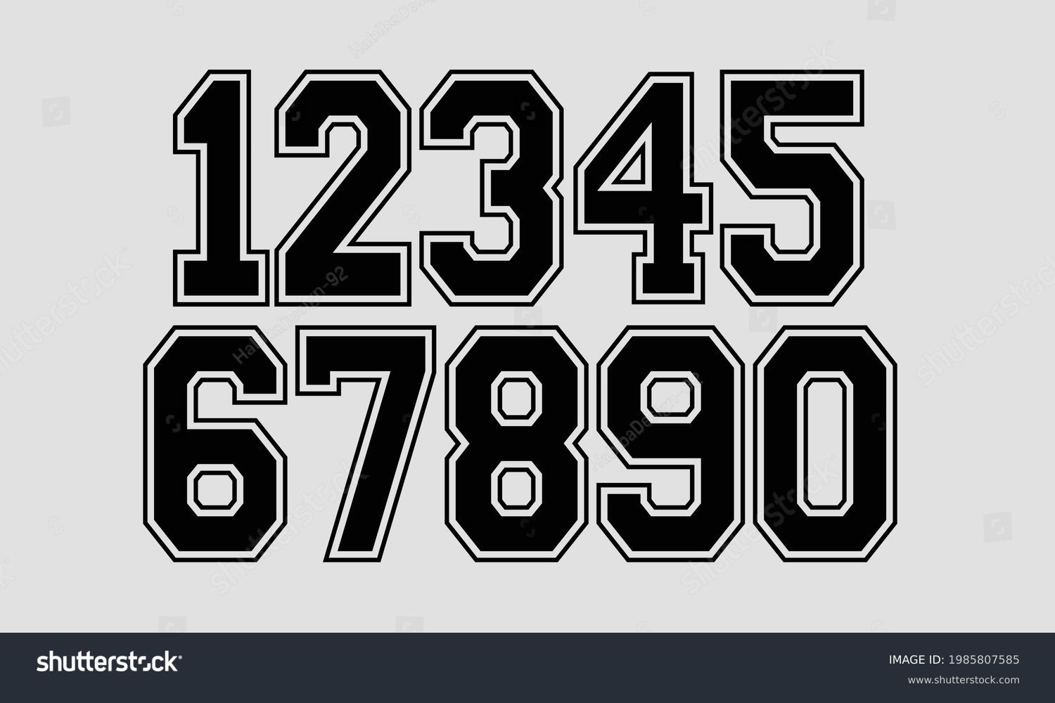 Sport Jersey Numbers Vector Clip Art 库存矢量图（免版税）1985807585 Shutterstock