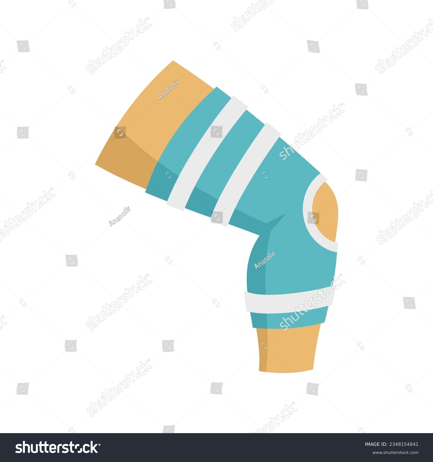 SVG of Sport knee bandage icon flat vector. Accident broken. Hurt patient isolated svg