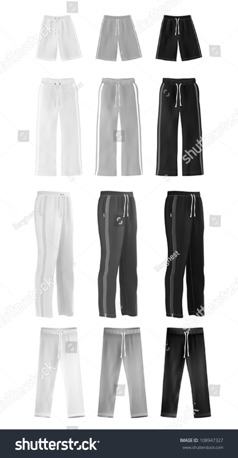 Sport Plain Short Pants Template Stock Vector 108947327 - Shutterstock