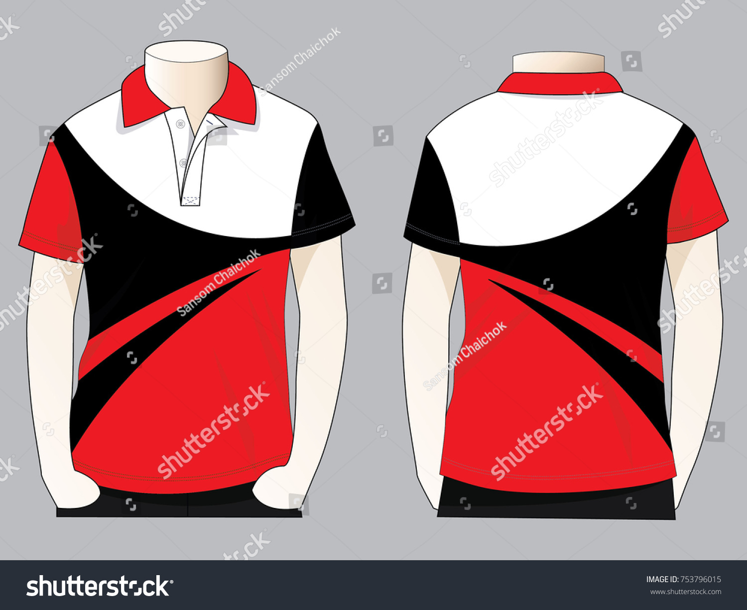 Sport Polo Shirt Design Curve Style Stock Vector (Royalty Free) 753796015