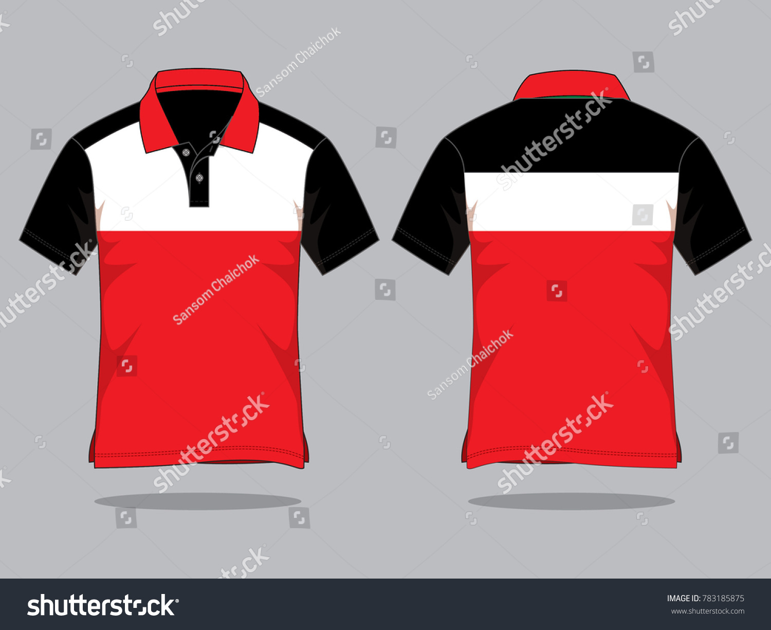 Sport Polo Shirt Design Redblackwhite Colors Stock Vector (Royalty Free ...
