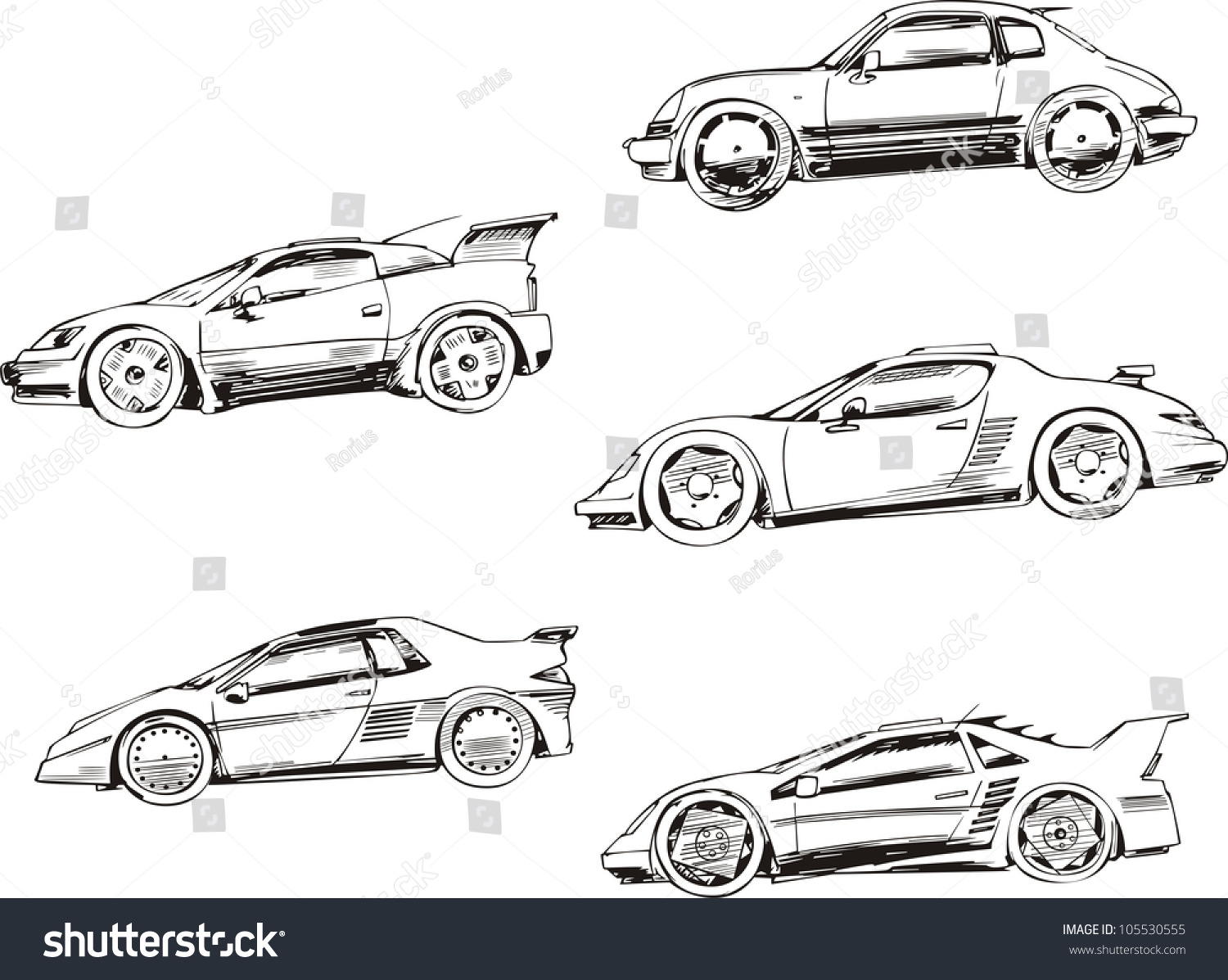 Sport Racing Noname Abstract Cars Set Stock Vector 105530555 - Shutterstock