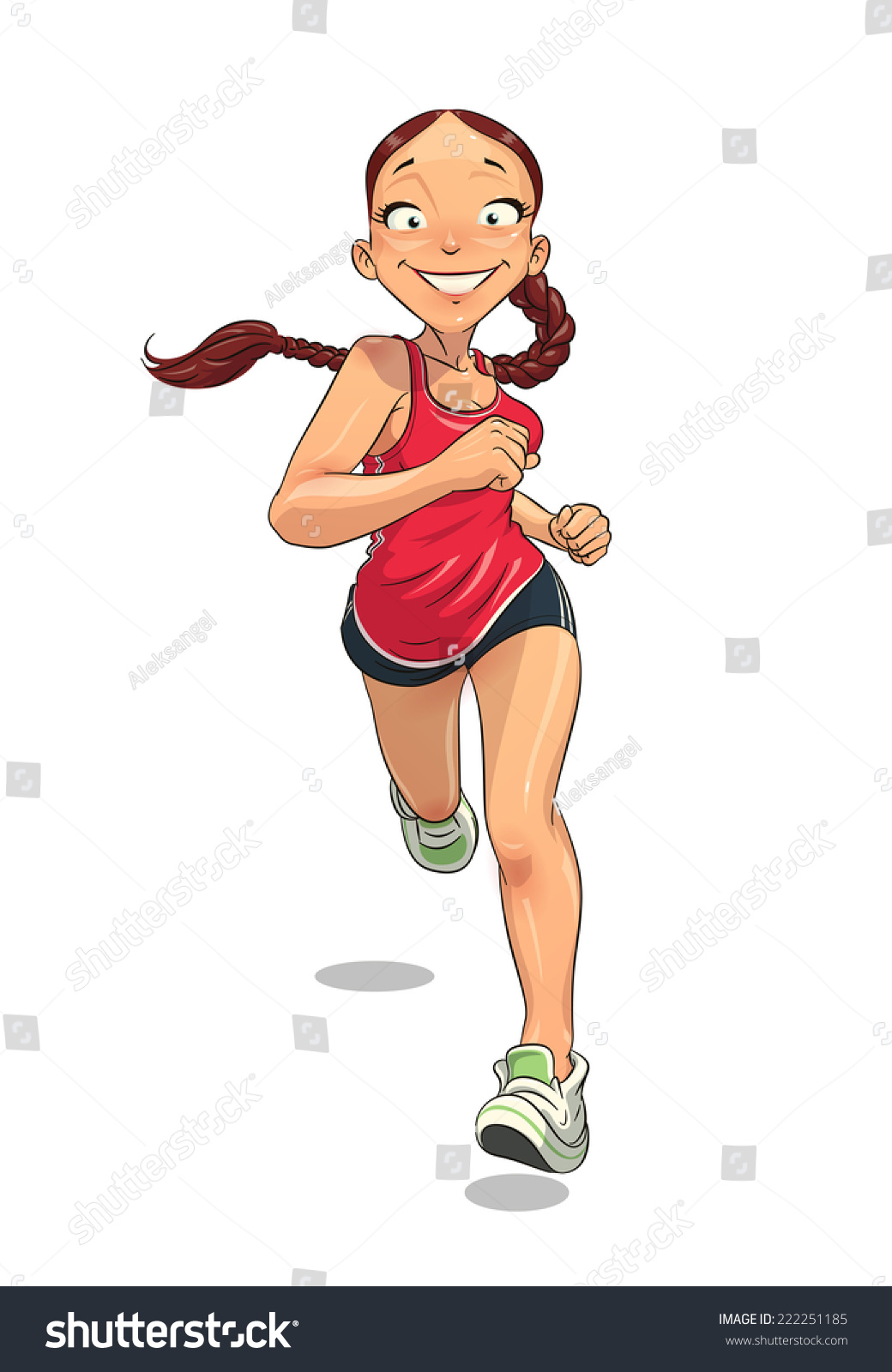 Sport. Running Girl. Eps10 Vector Illustration. Isolated On White ...