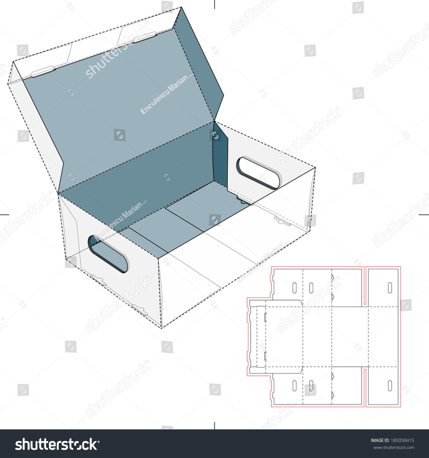 Sport Shoes Box With Die-Cut Pattern Stock Vector Illustration ...