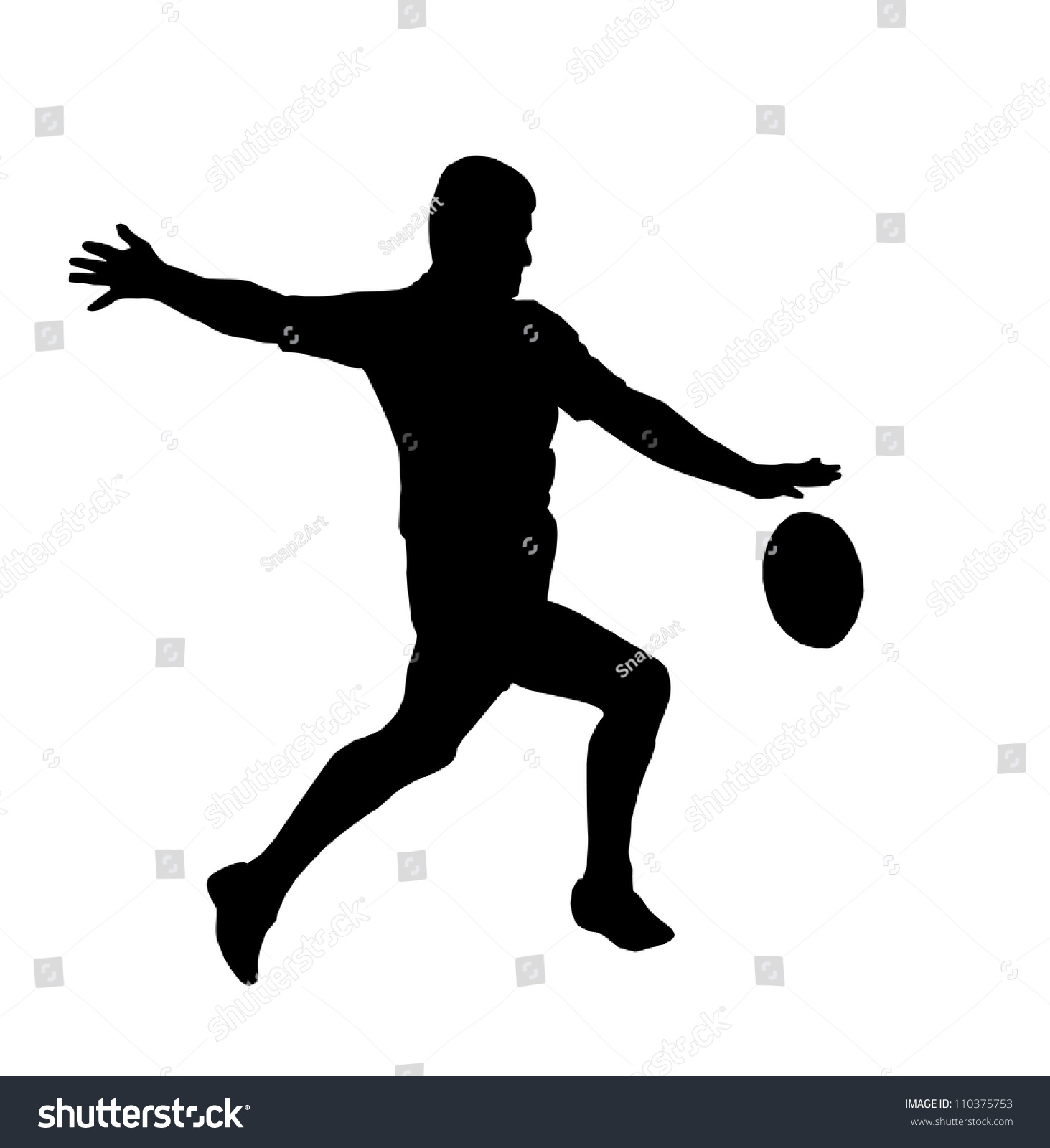 Sport Silhouette - Rugby Football Player Maring Running ...