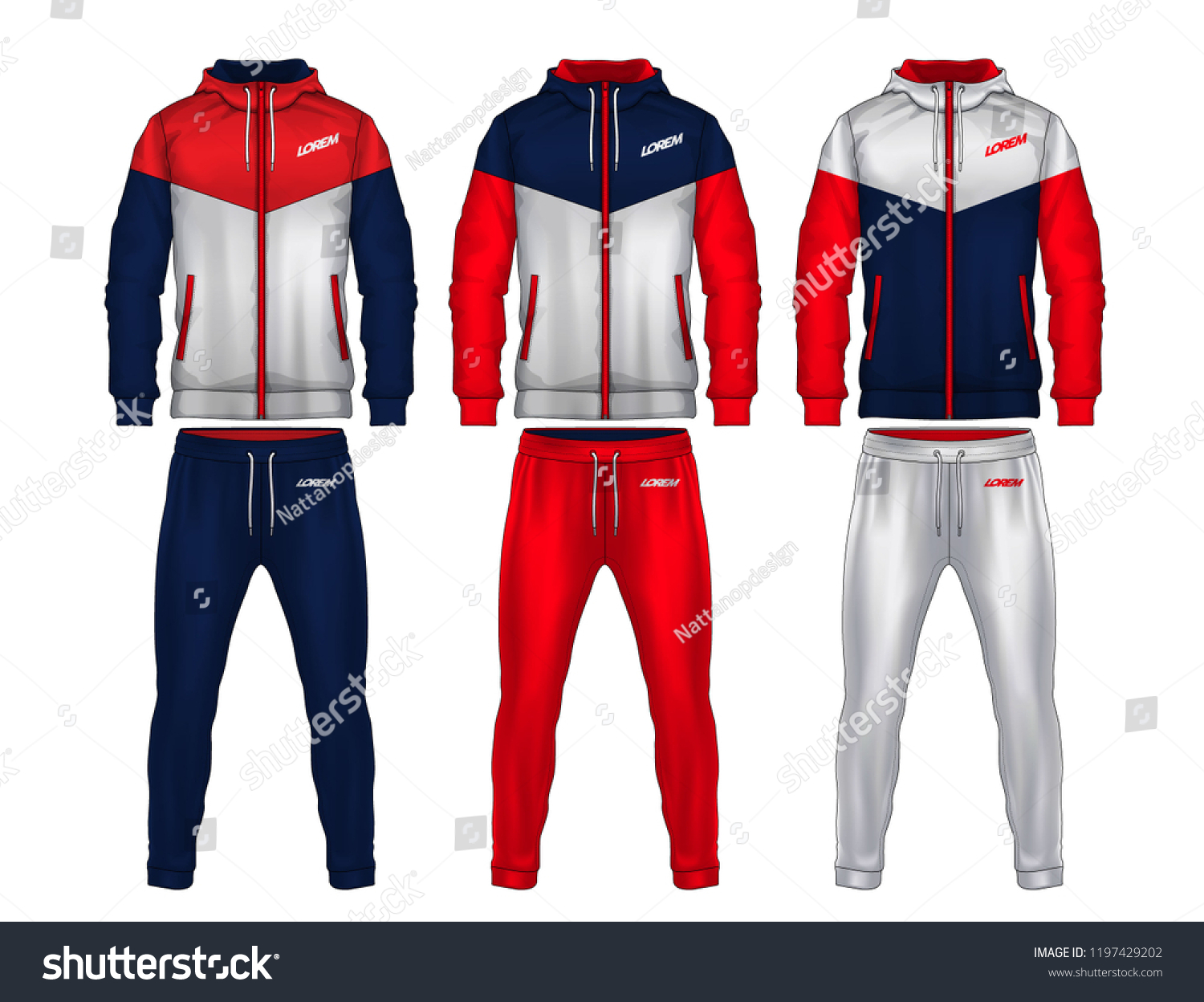 SVG of sport track suit design template,jacket and trousers vector illustration, svg