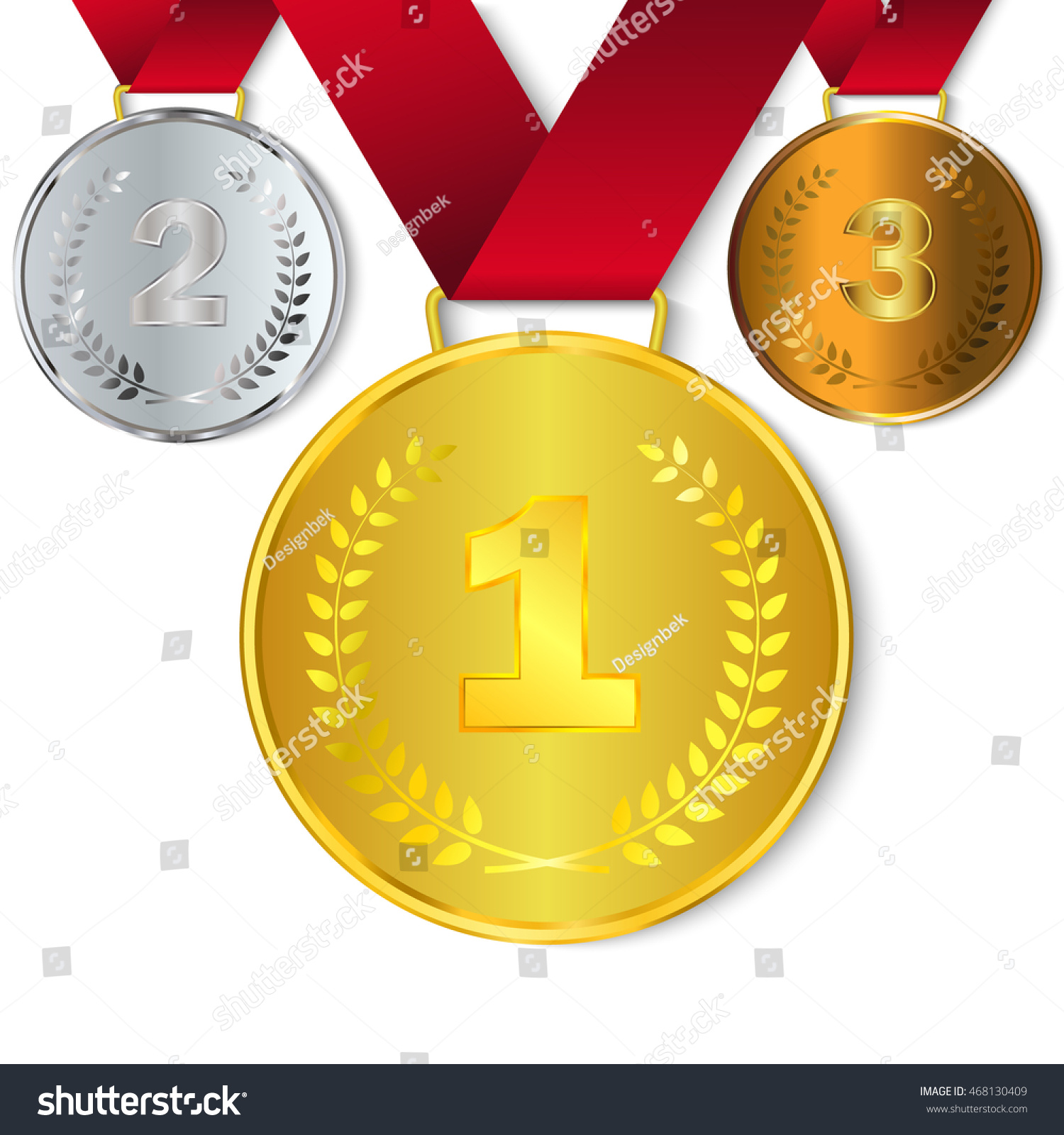 Sport Winning Positions Gold Silver Bronze Stock Vector 468130409 ...