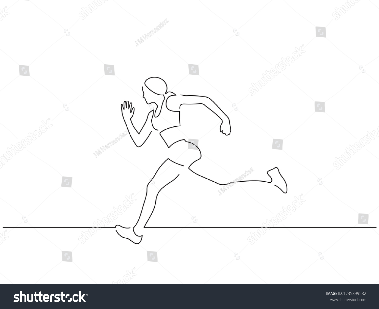 Sport Woman Line Drawing Vector Illustration Stock Vector (Royalty Free ...