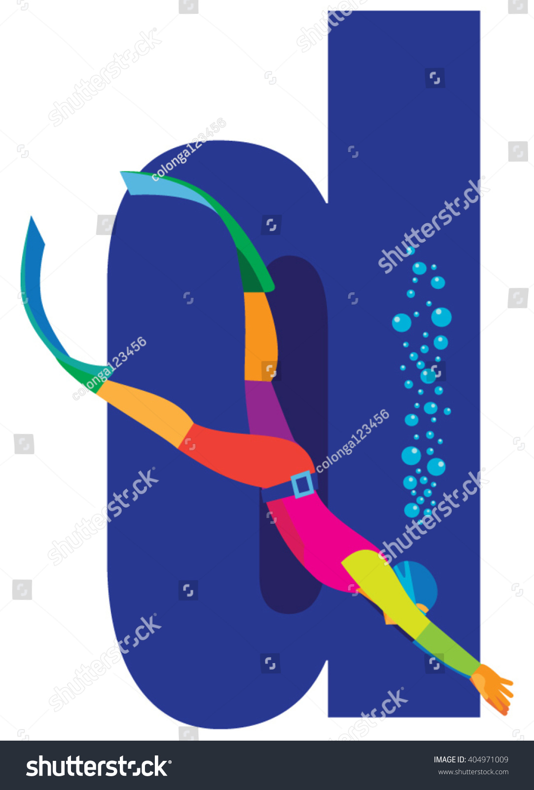 Sports Alphabet Letter D Diving Stock Vector (Royalty Free) 404971009  Shutterstock