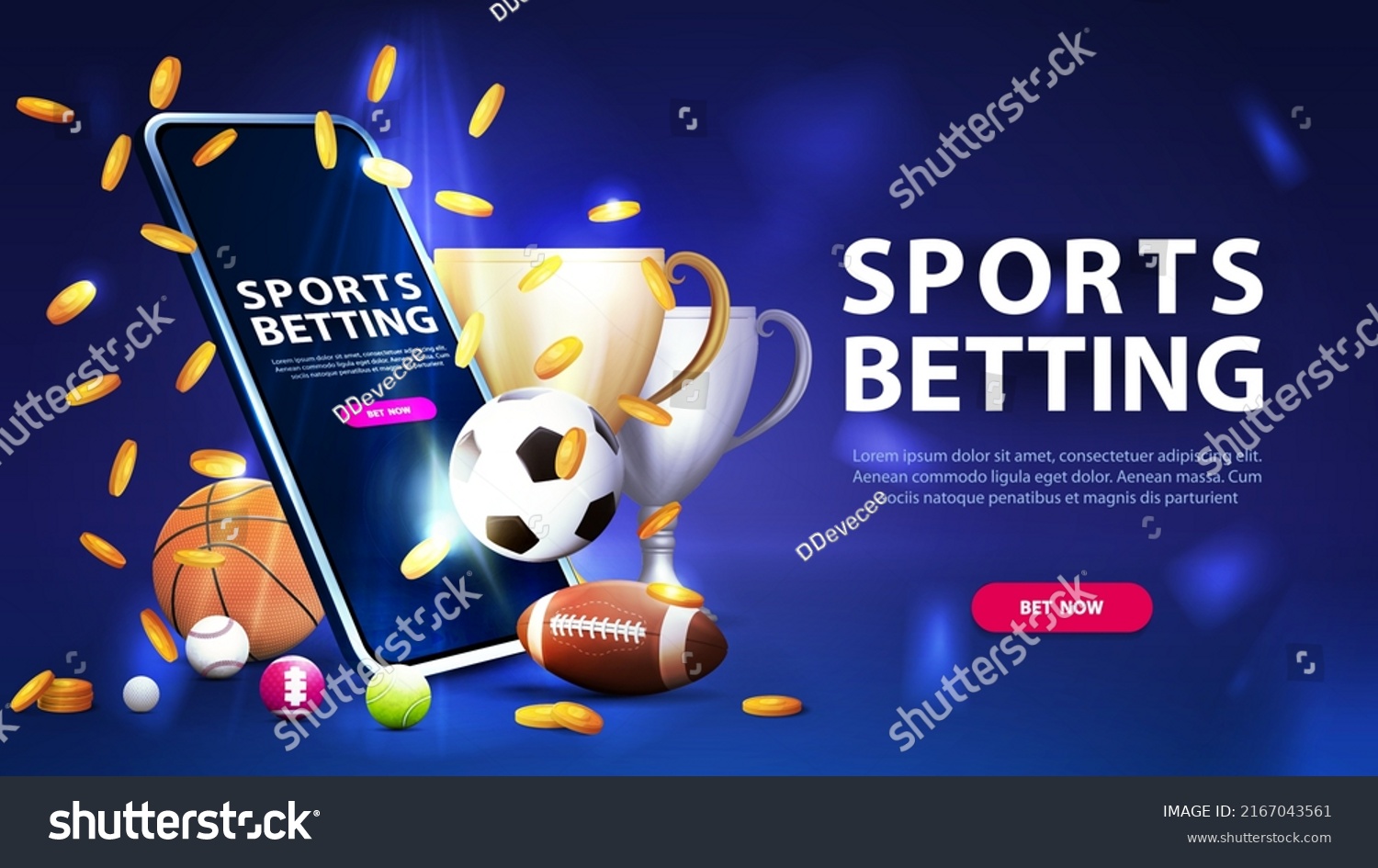 Sports Betting Blue Banner Website Button Stock Vector (Royalty Free ...