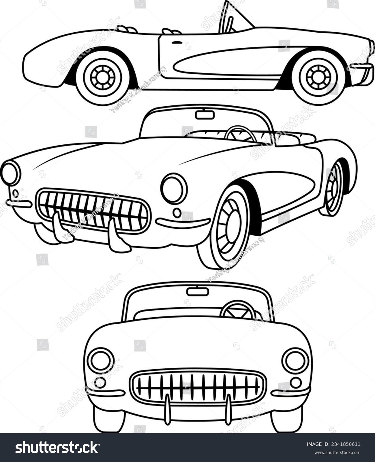 SVG of Sports Car, doll car, corvette C1 SVG, Malibu Car , Summer Car svg
