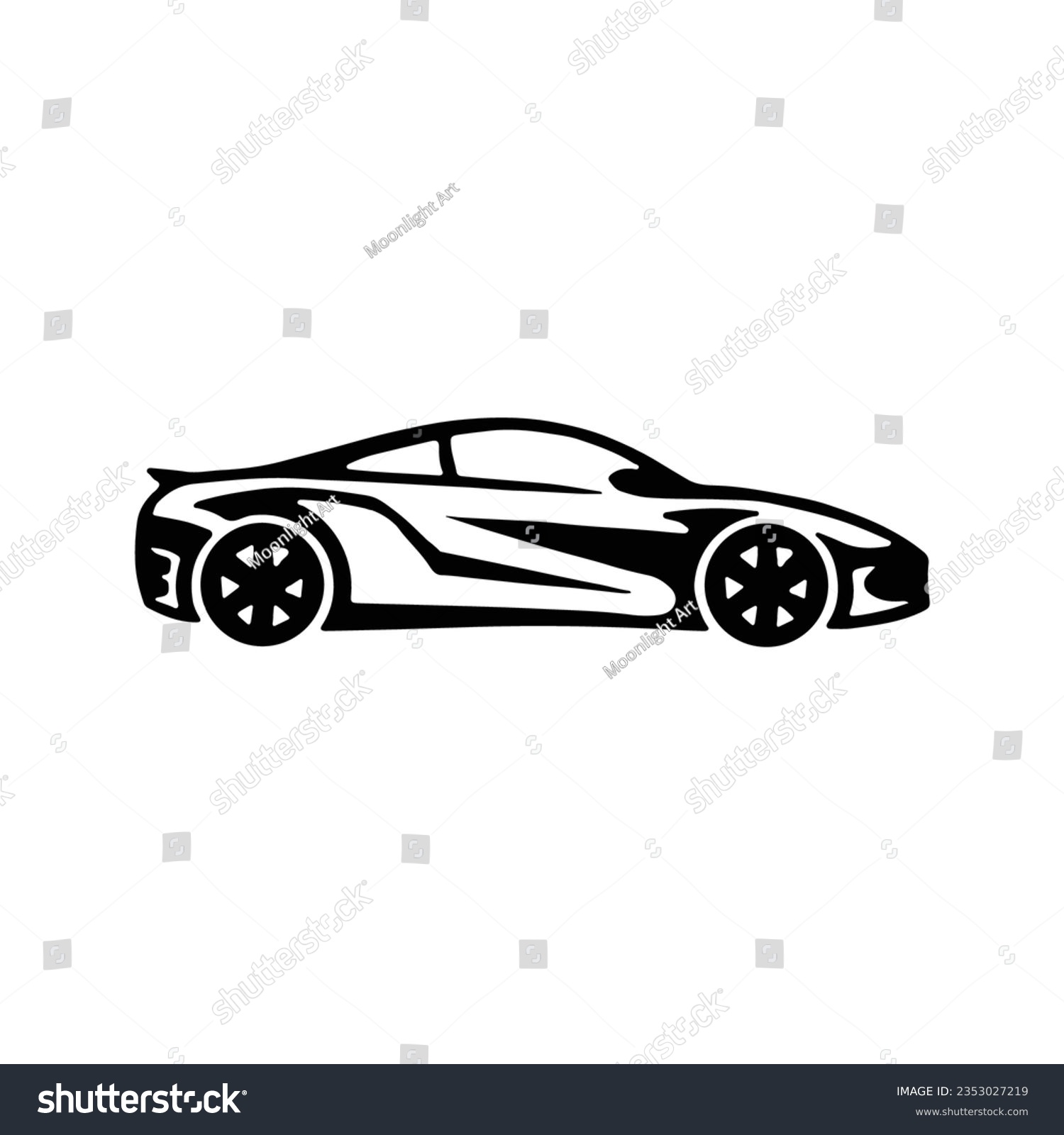 SVG of Sports Car Svg, Sports Car Silhouette, Luxury Car, Racing, Sports Clipart, Cut Files for Cricut, Silhouette Svg, Svg Files for Cricut svg
