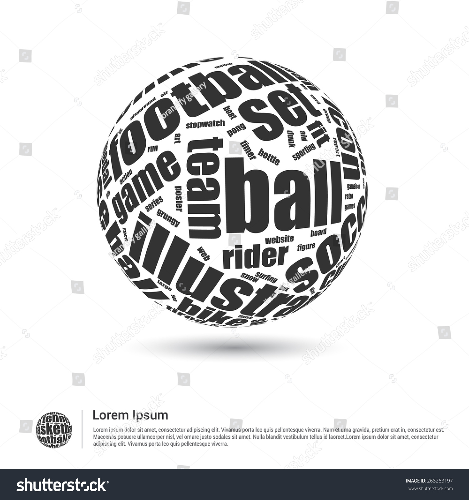 Sports Concept Word Cloud World Globe Stock Vector Royalty Free