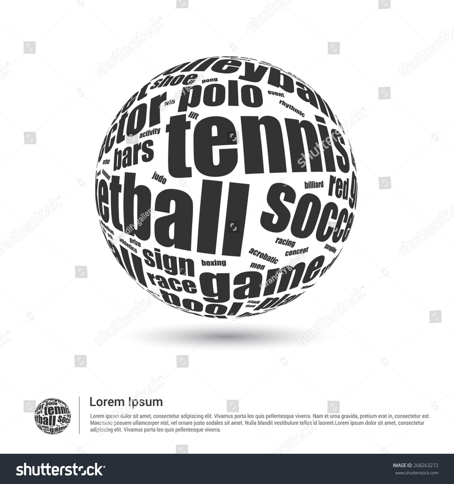 Sports Concept Word Cloud World Globe Stock Vector Royalty Free