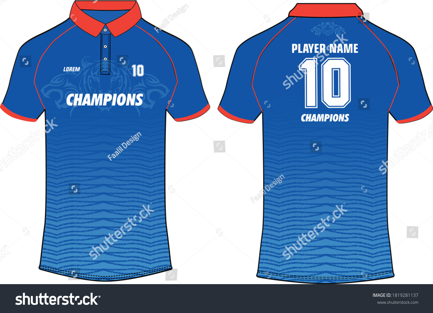 Download Sports Cricket Tshirt Jersey Design Template Stock Vector Royalty Free 1819281137