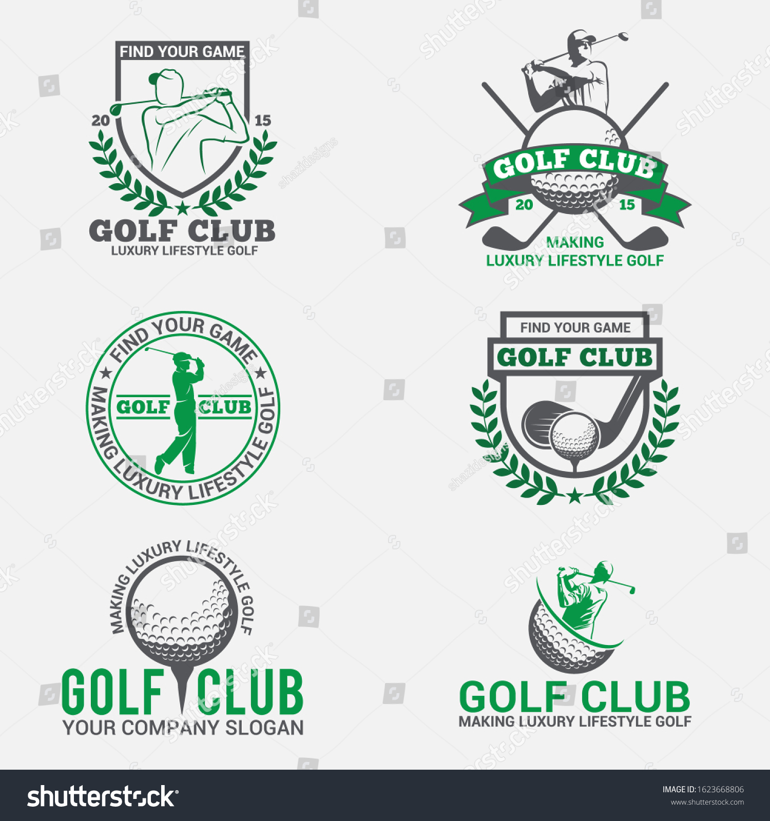 Sports Golf Vector Logo Design Stock Vector (Royalty Free) 1623668806