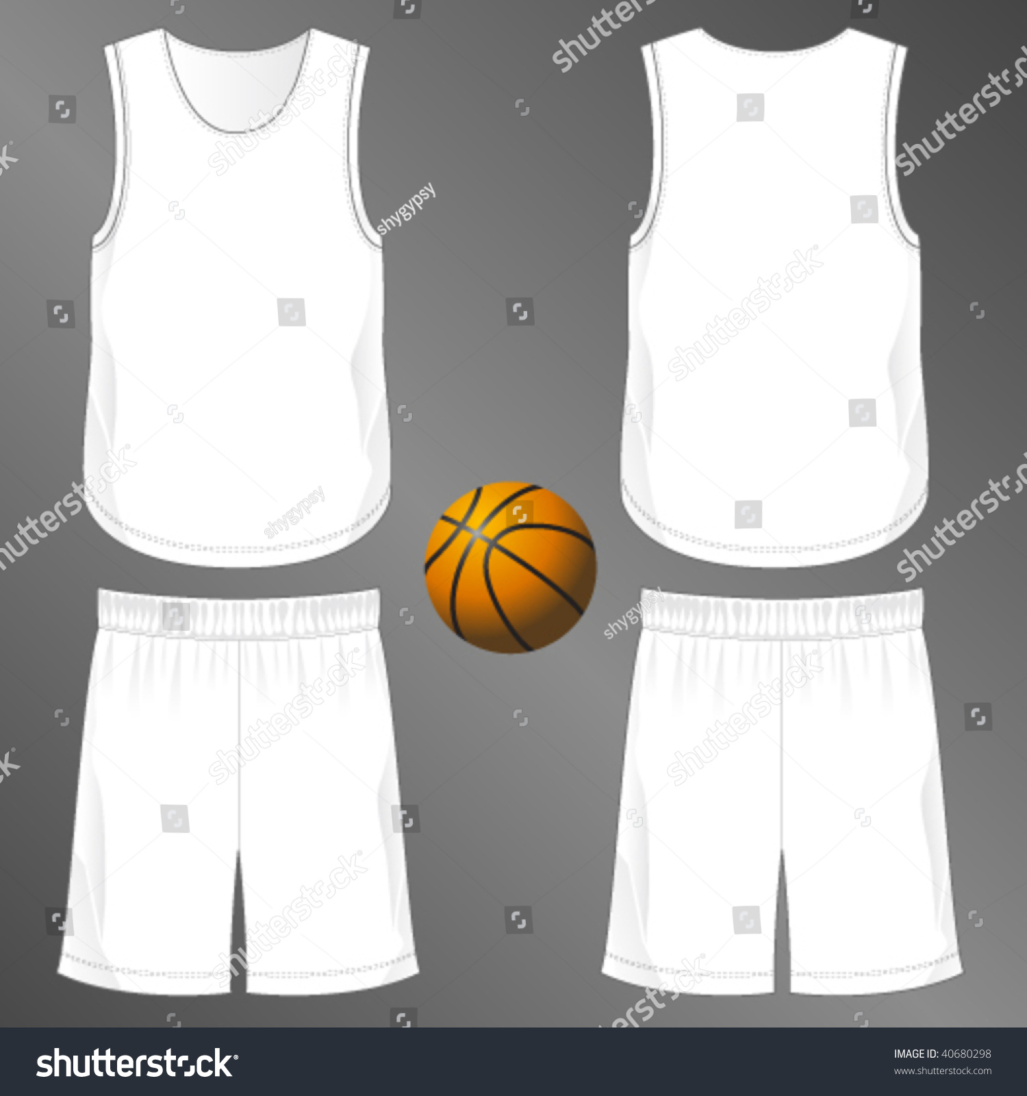 Sports Series Realistic Team Basketball Uniform Stock Vector With Blank Basketball Uniform Template