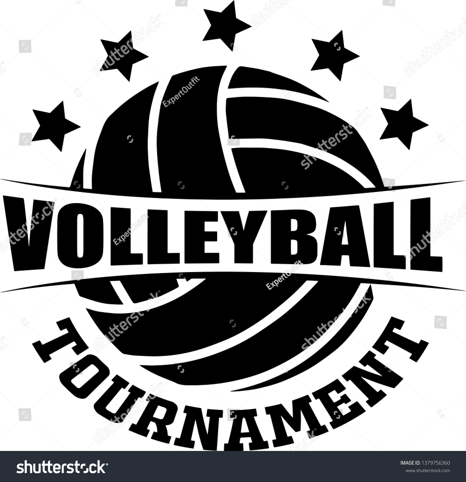 Sports Volleyball Emblem Design Element Logo Stock Vector (Royalty Free ...