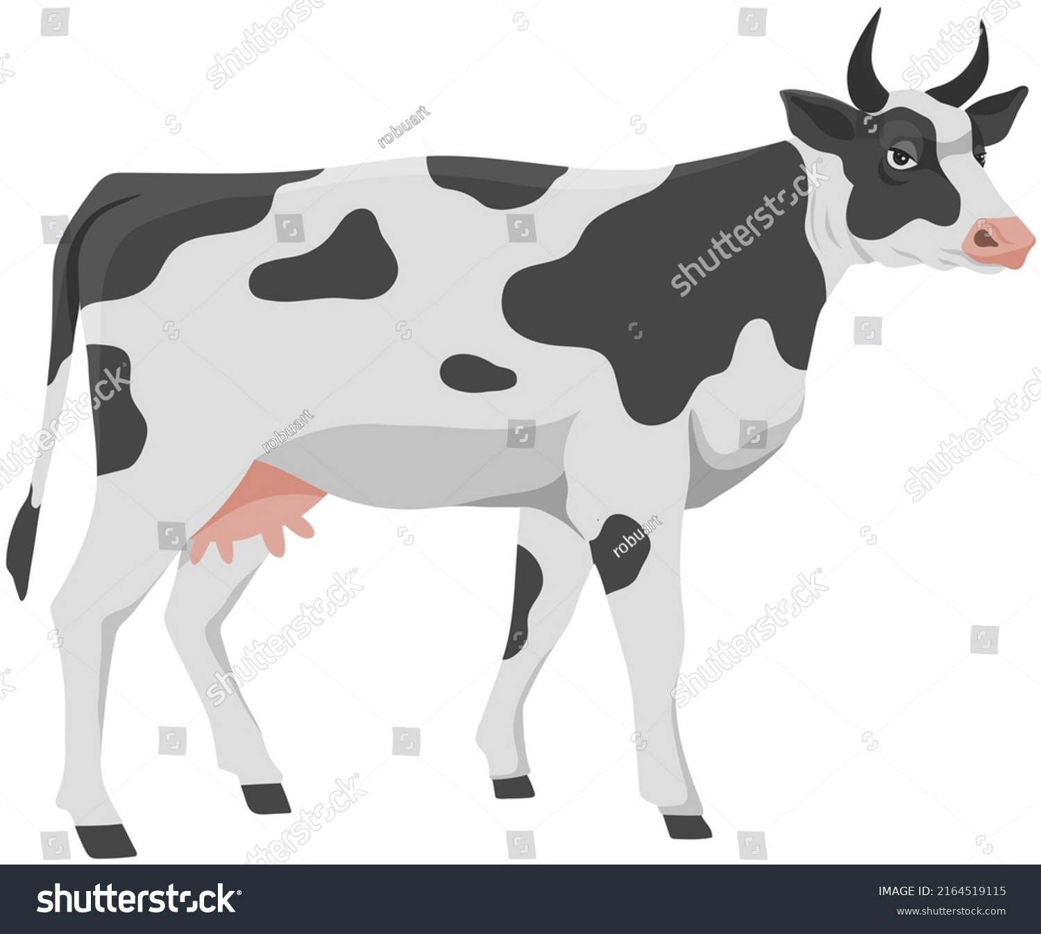 Spotted Cow Domestic Farm Animal Kine Stock Vector (Royalty Free ...