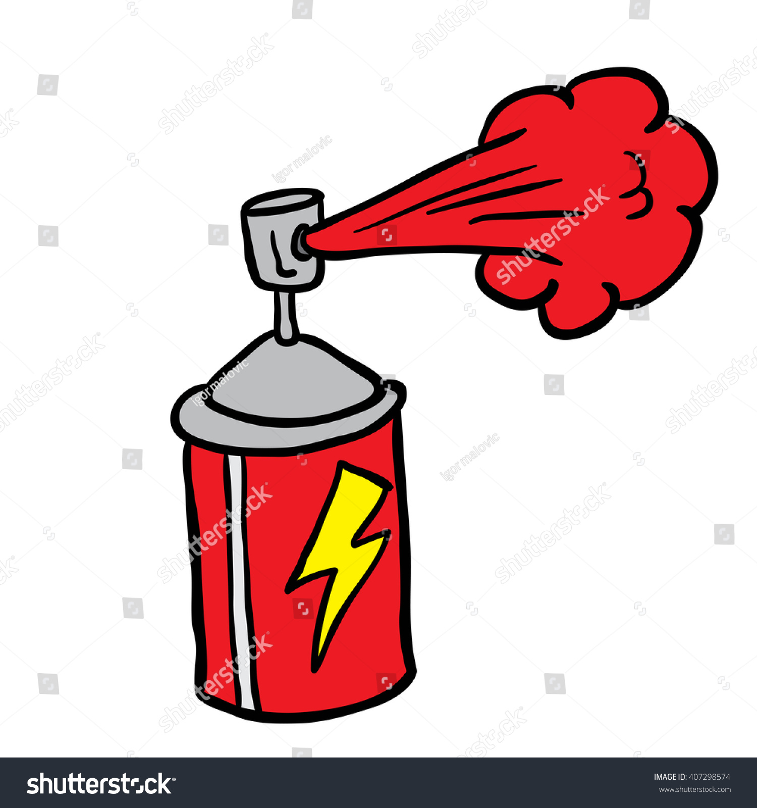 Spray Can Cartoon Illustration Isolated On Stock Vector (Royalty Free ...