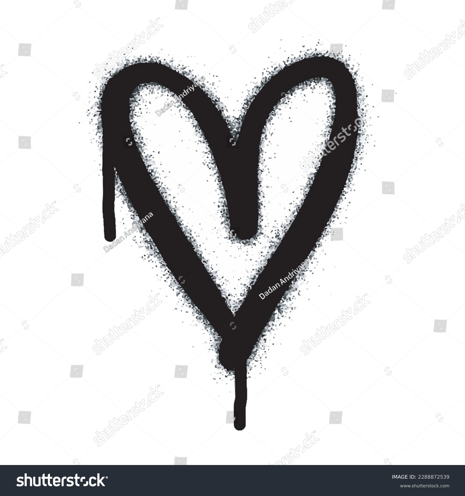 SVG of Spray graffiti heart sign painted in black on white. Love heart drop symbol. isolated on a white background. vector illustration svg