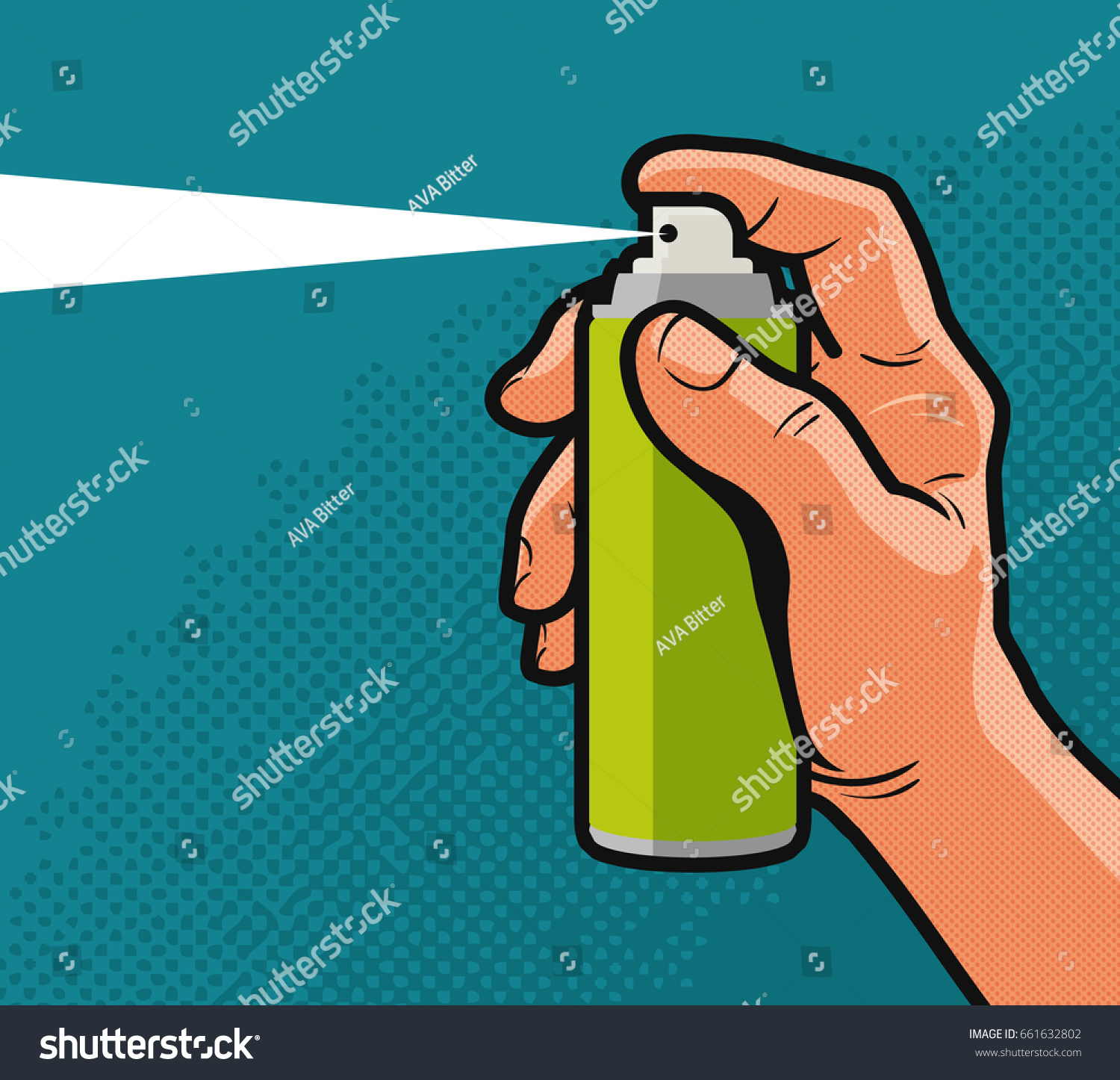 Spray Hand Comics Style Design Cartoon Stock Vector 661632802 ...