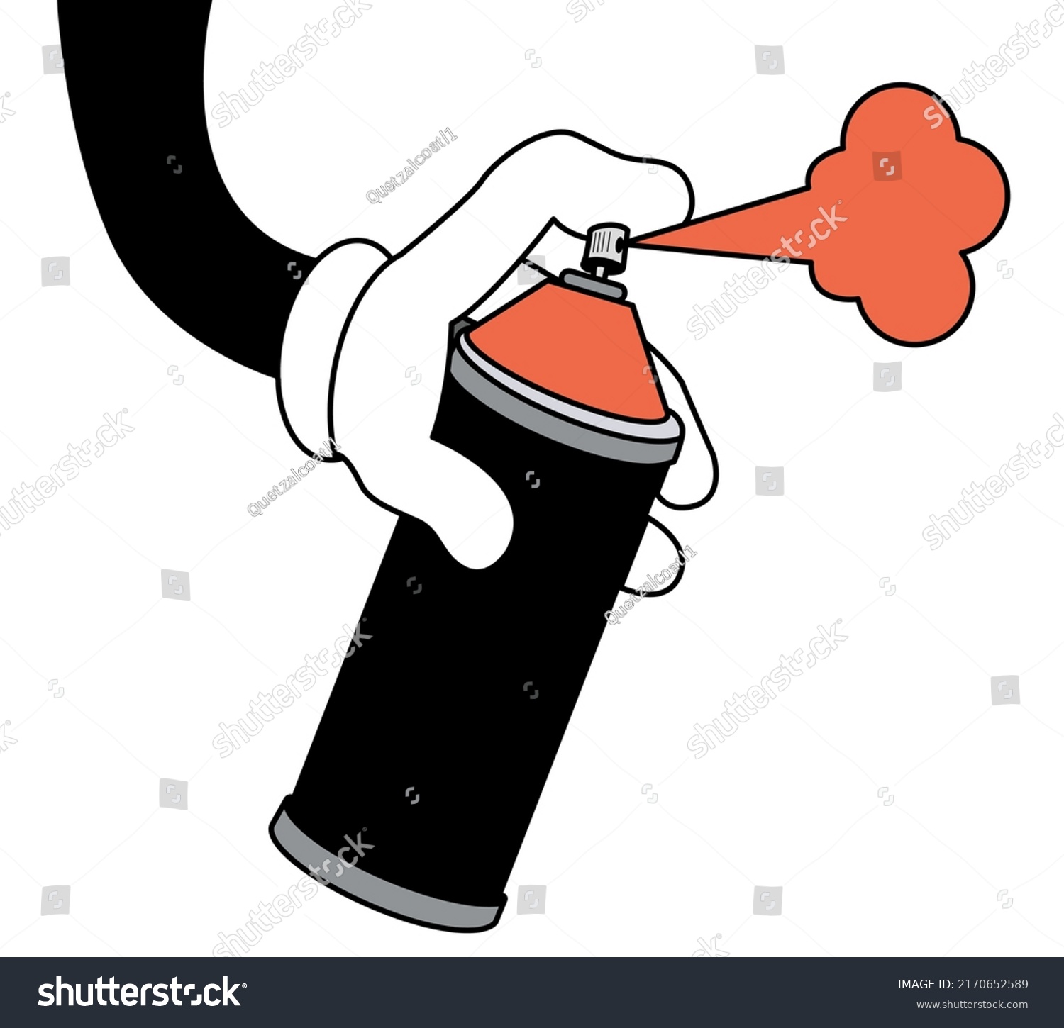 recommend clip art: Spray in hand silhouette. Vector illustration flat design. Isolated on white background. spray can.