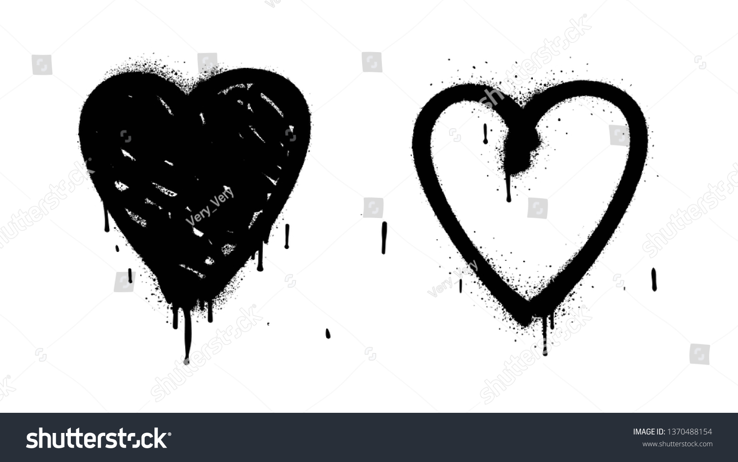 SVG of Spray Paint Heart Elements isolated on White Background. Vector Symbol of Love for Happy Women's, Mother's, Valentine's Day, Birthday greeting card.  Street style.  svg