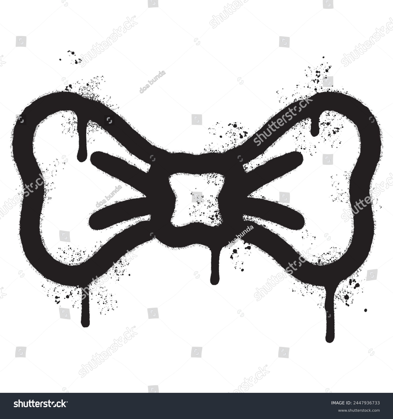 SVG of Spray Painted Graffiti Bow tie icon Sprayed isolated with a white background. svg