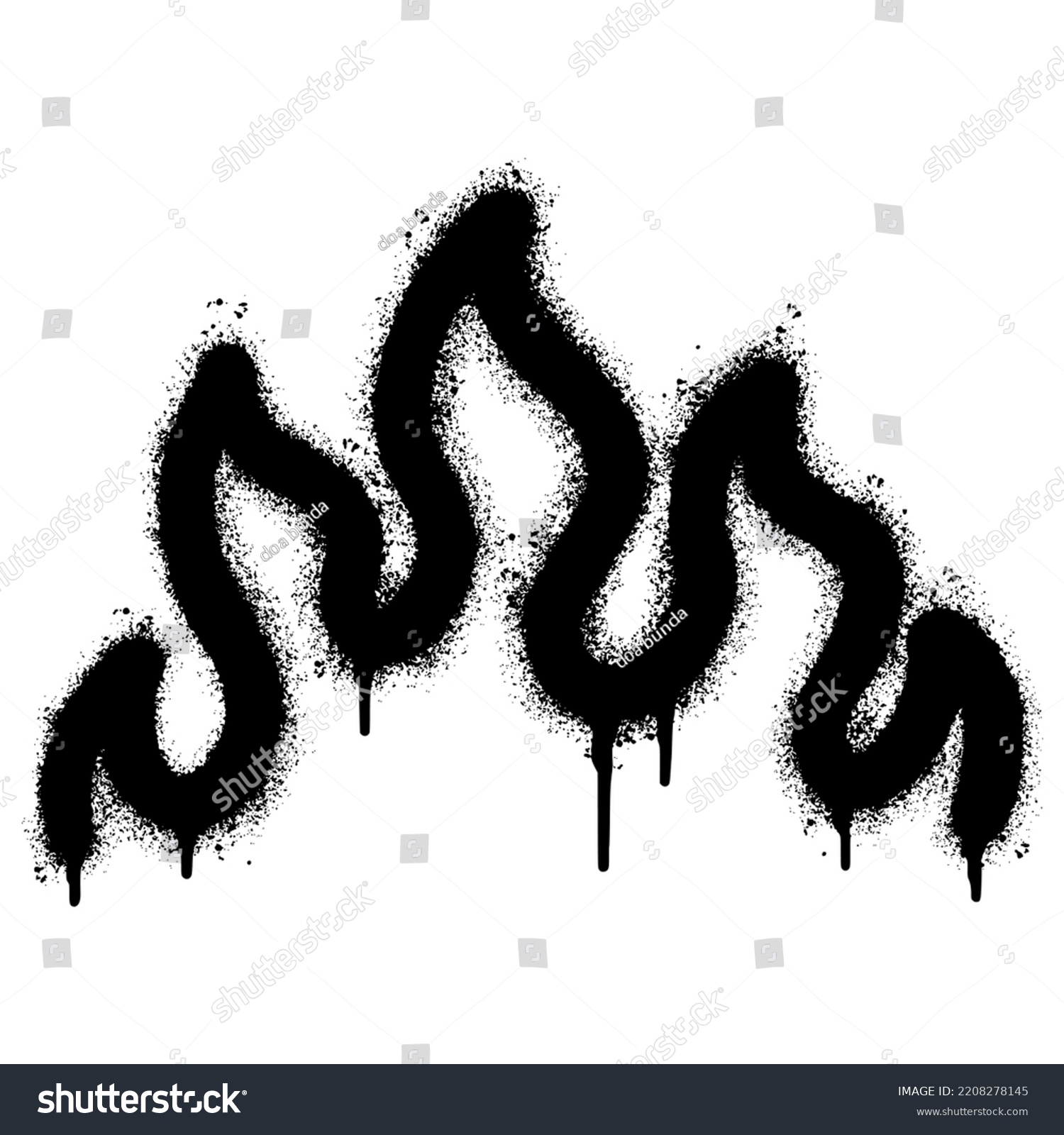SVG of Spray Painted Graffiti Fire flame icon Sprayed isolated with a white background. graffiti Fire flame icon with over spray in black over white. Vector illustration. svg