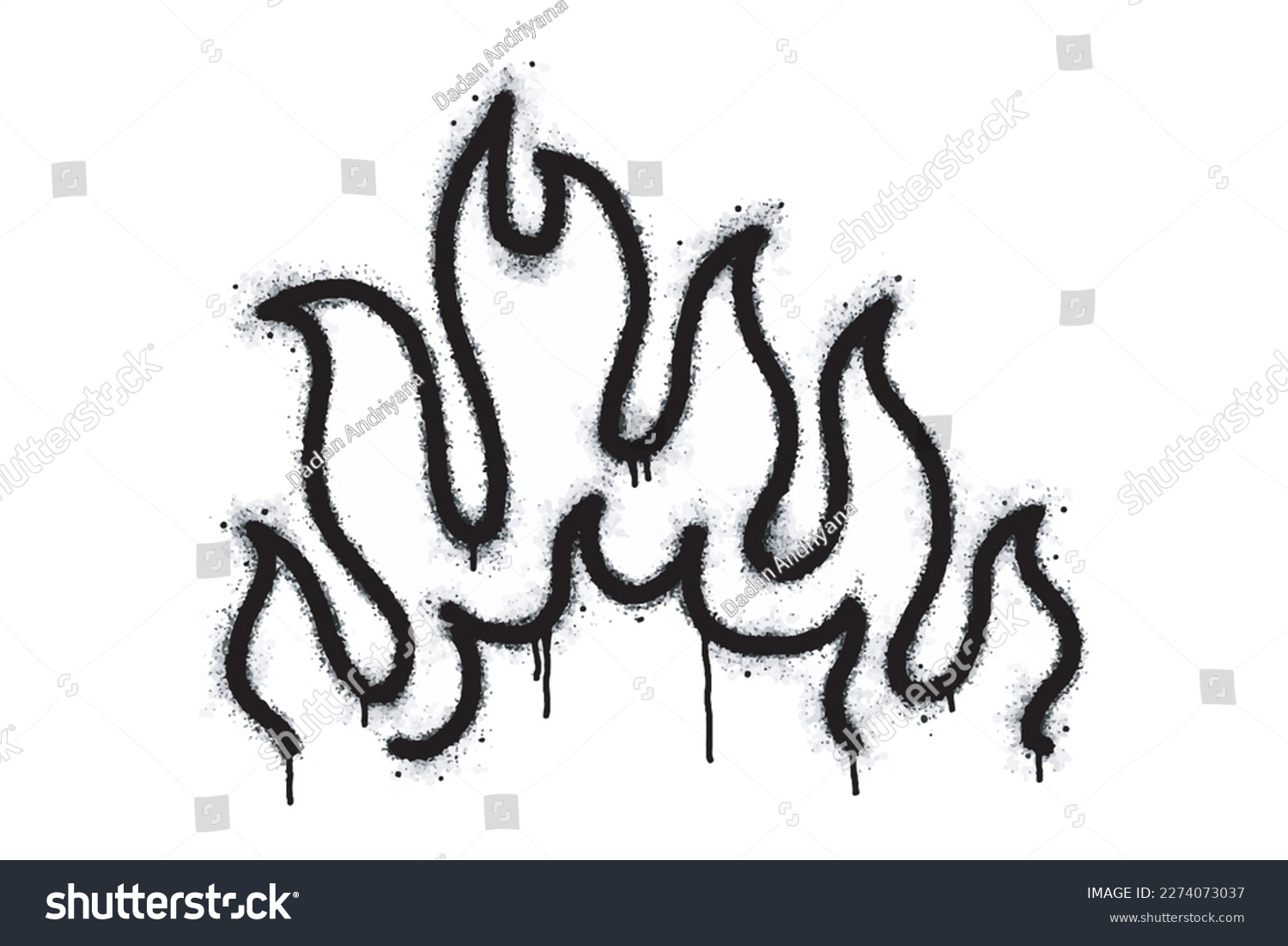 SVG of Spray Painted Graffiti Fire flame icon Sprayed isolated with a white background. graffiti Fire flame icon with over spray in black over  svg