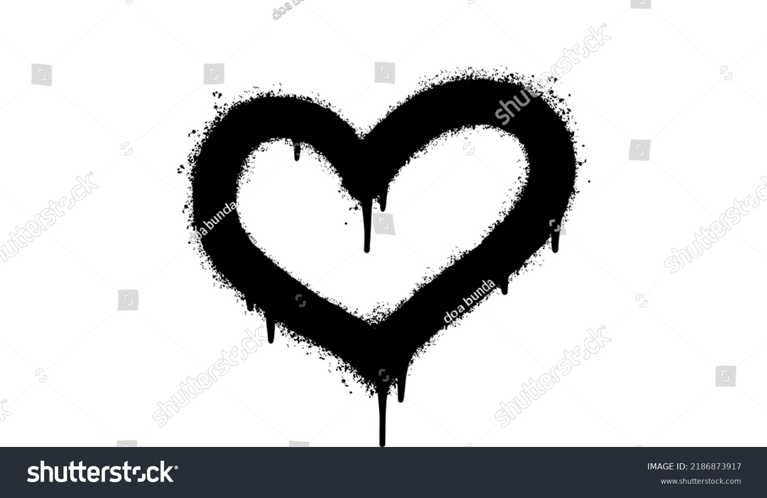 SVG of Spray Painted Graffiti heart icon Sprayed isolated with a white background. graffiti love icon with over spray in black over white. Vector illustration. svg