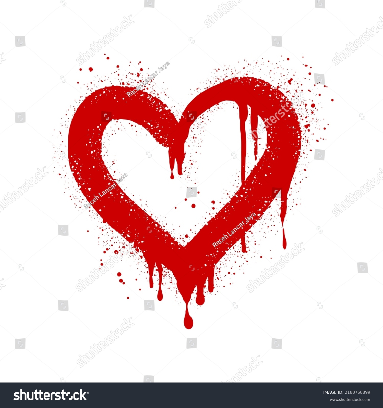 SVG of Spray painted graffiti heart sign in red over white. Love heart drip symbol. isolated on white background. vector illustration svg