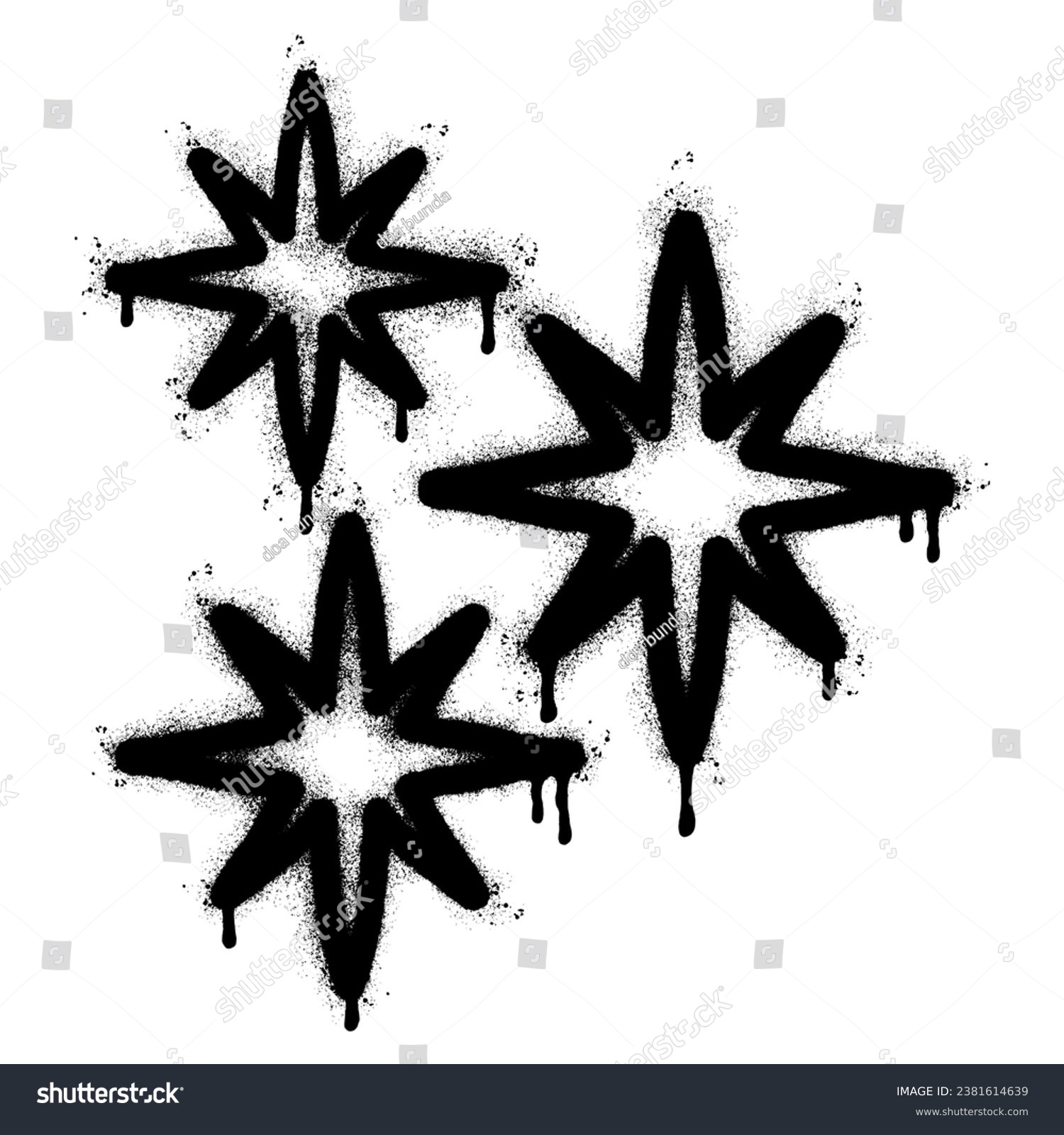 SVG of Spray Painted Graffiti stars sparkle icon icon Sprayed isolated with a white background. graffiti shining burst with over spray in black over white. svg