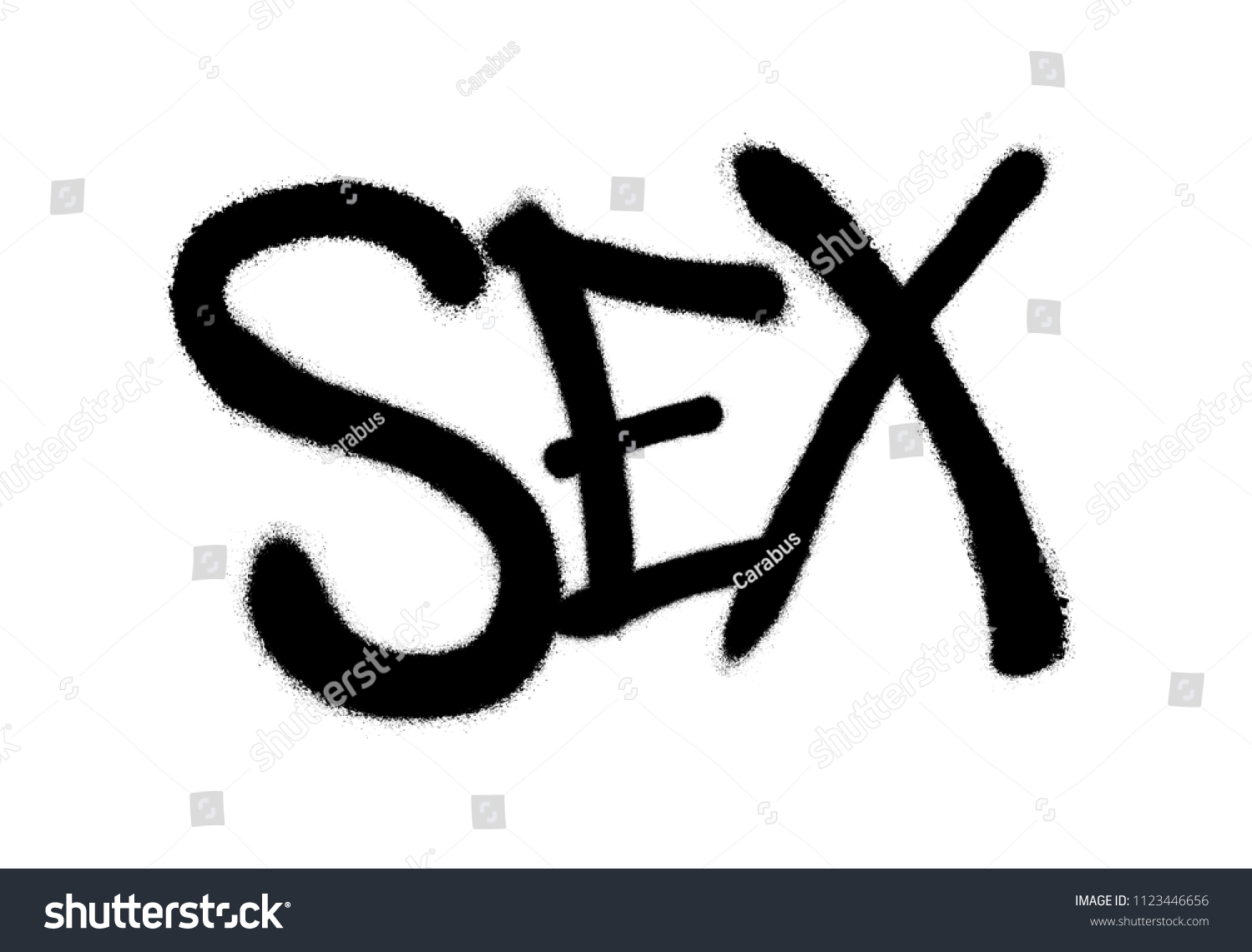 Sprayed Sex Font Graffiti Overspray Black Stock Vector Royalty Free 1123446656