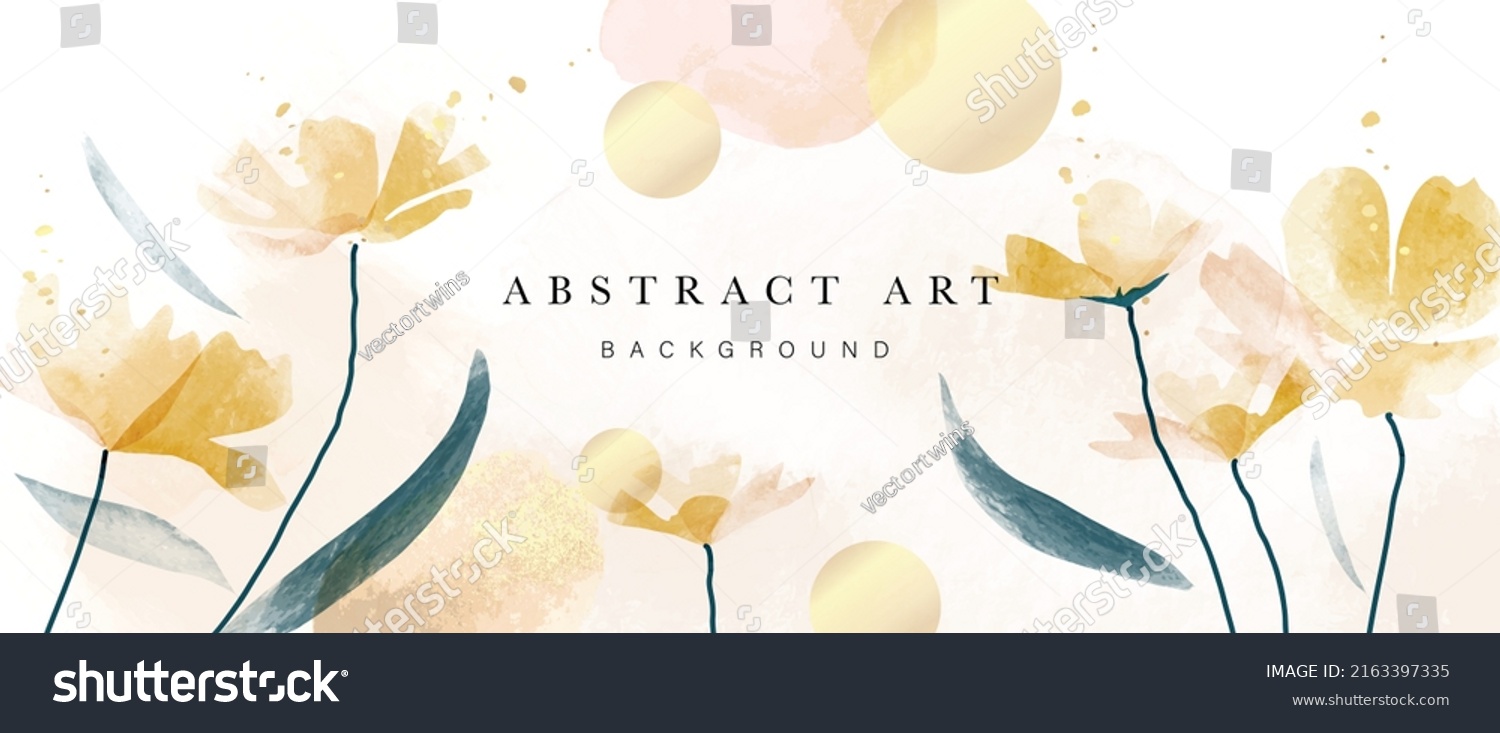 Spring Floral Watercolor Vector Background Luxury Stock Vector (Royalty ...