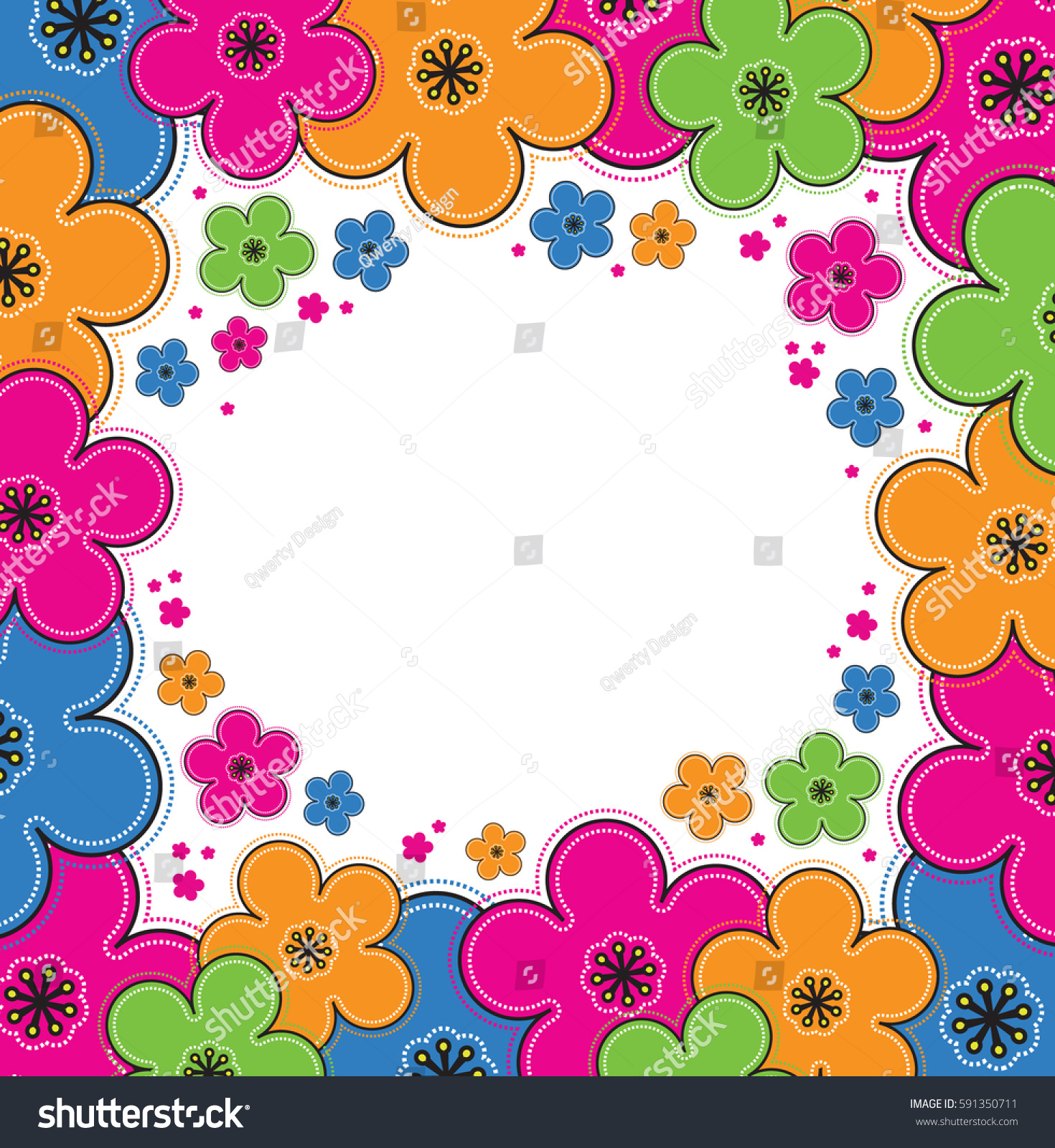 Spring Flower Vector Template Whitetransparent Background Stock Vector ...