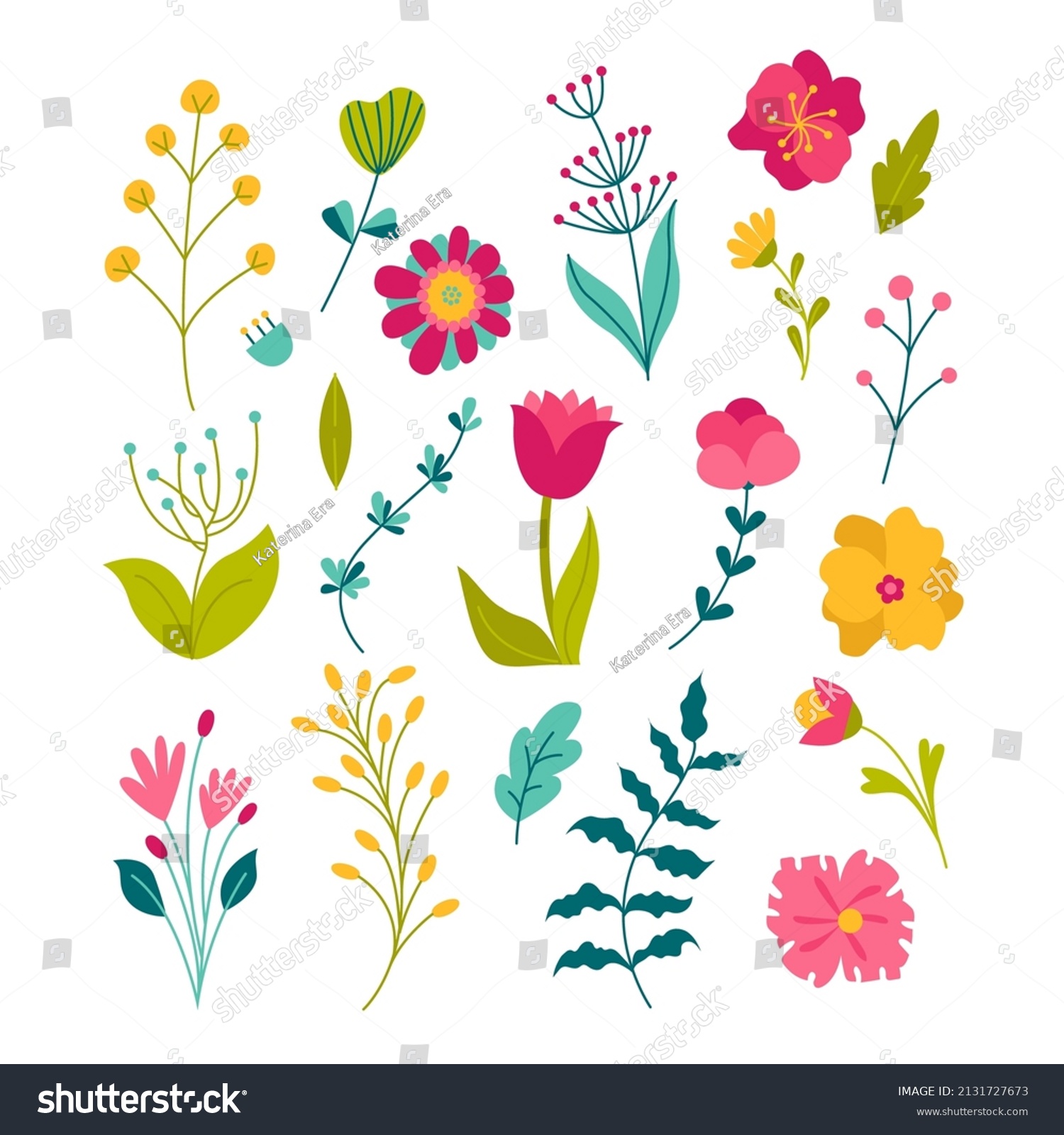 Spring Flowers Summer Spring Blossom Forest Stock Vector (Royalty Free ...