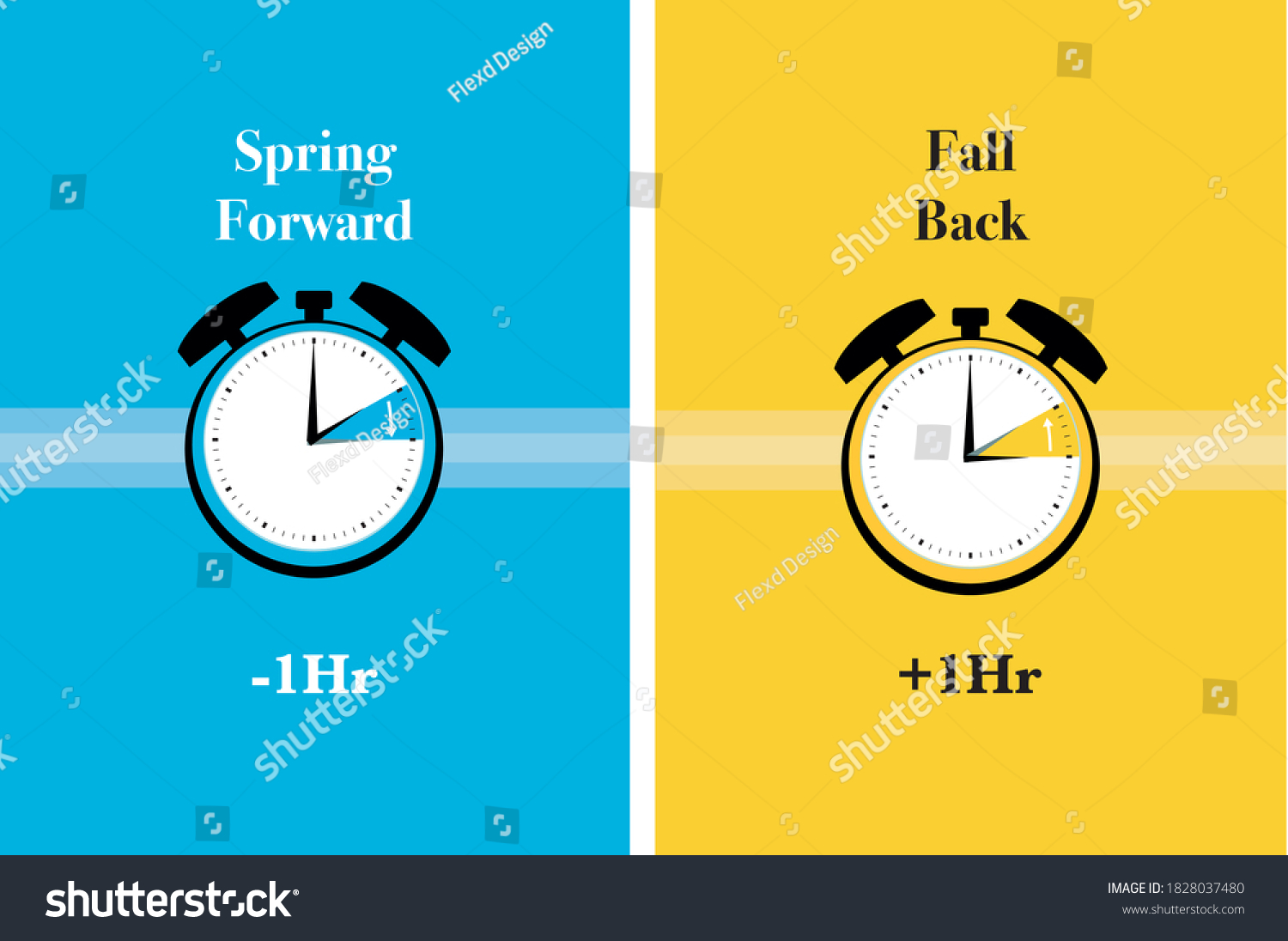 Spring Forward Fall Back Design 1 Stock Vector (Royalty Free) 1828037480