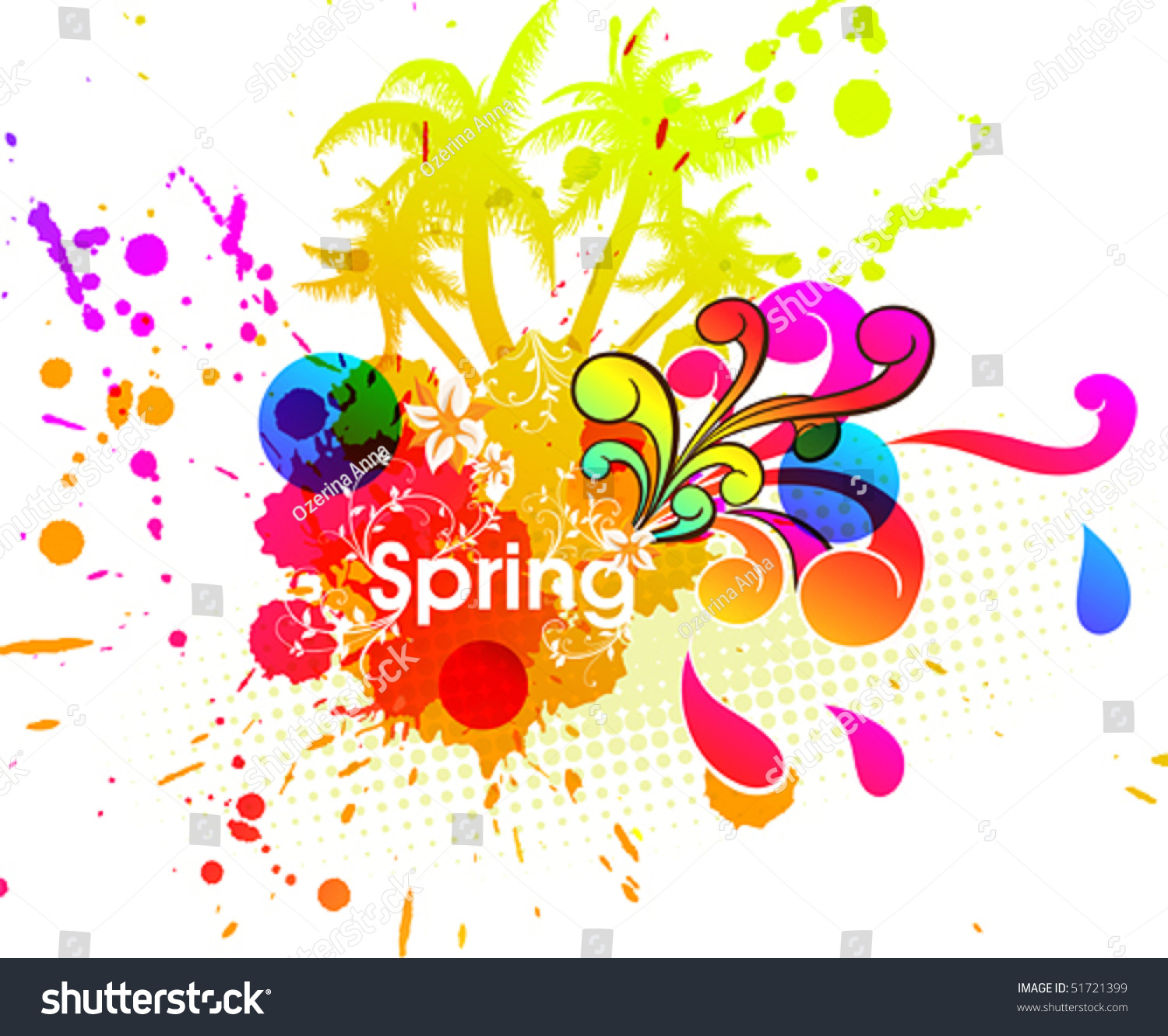 Spring Summer Vector Illustration Stock Vector (Royalty Free) 51721399