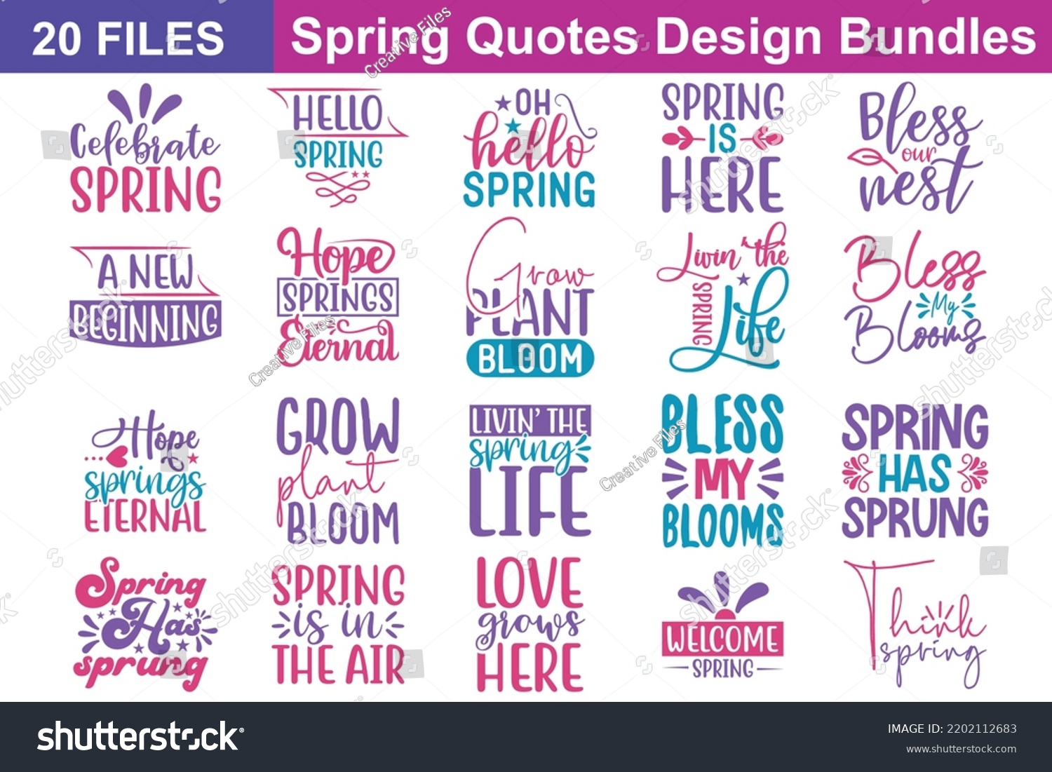 SVG of Spring Quotes svg Bundle. Quotes about Spring, Spring cut files Bundle of 20 svg eps Files for Cutting Machines Cameo Cricut, Spring Quotes svg