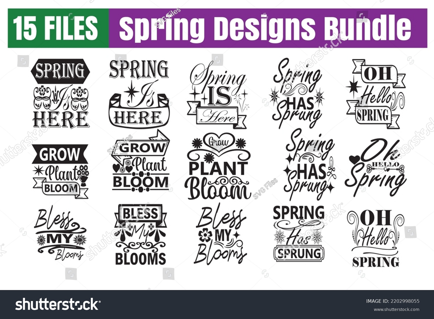SVG of Spring Quotes svg Bundle. Quotes about Spring, Spring cut files Bundle of 15 svg eps Files for Cutting Machines Cameo Cricut, Spring Quotes svg