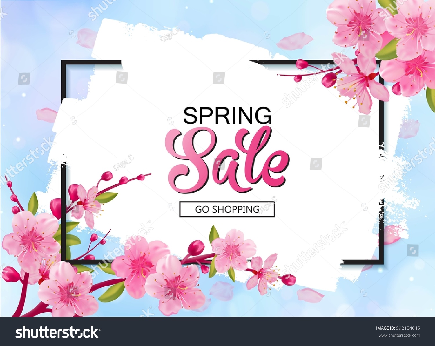 Download Spring Sale Vector Banner Design Flowers Stock Vector 592154645 - Shutterstock