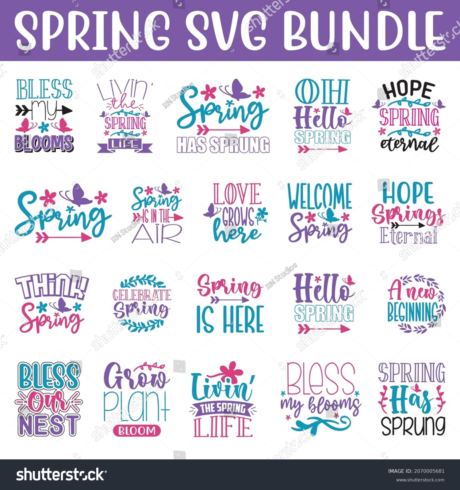 SVG of Spring SVG Bundle.Spring  T-shirt Design SVG Bundle. svg